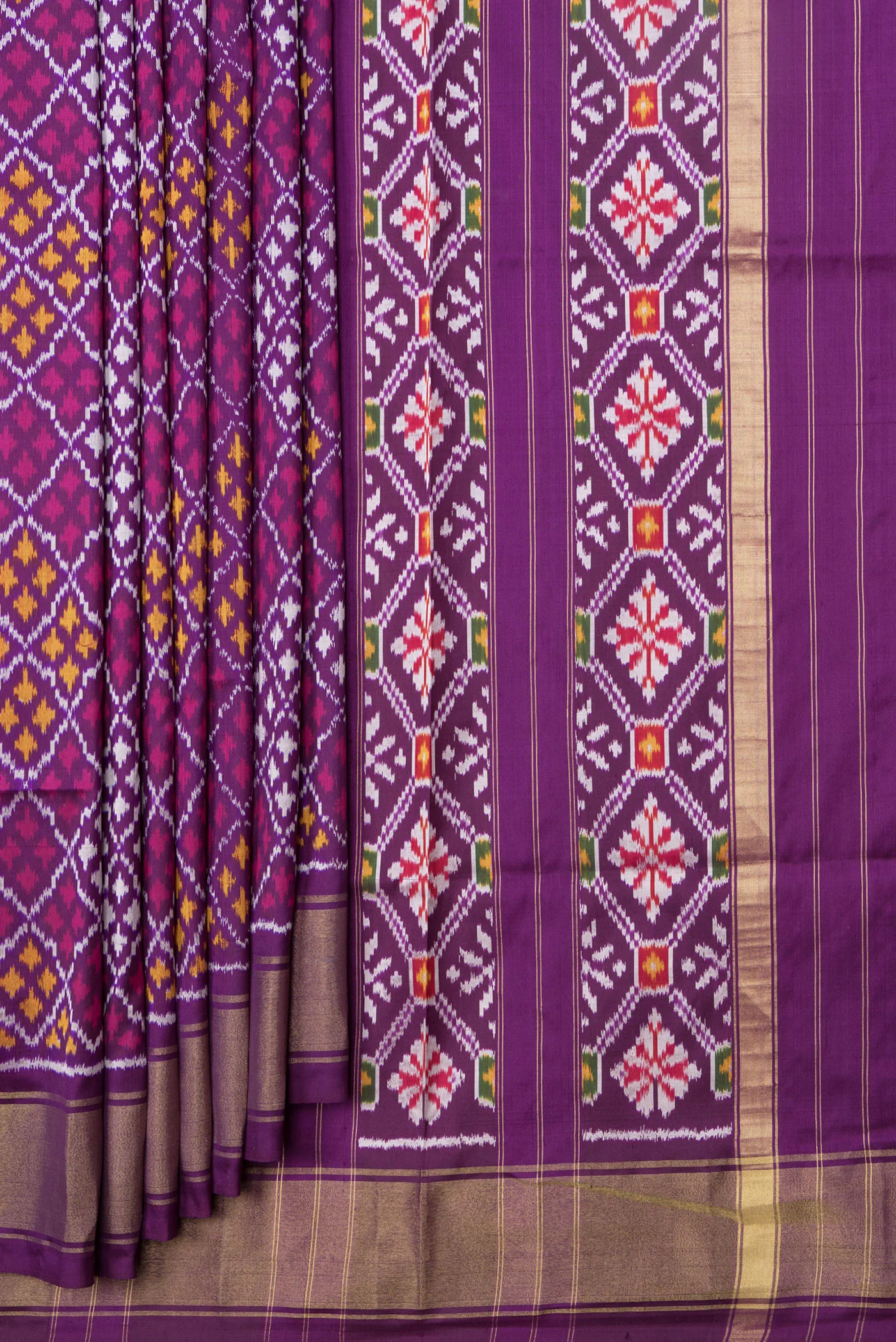 Purple Pochampally Silk Saree - Image 4
