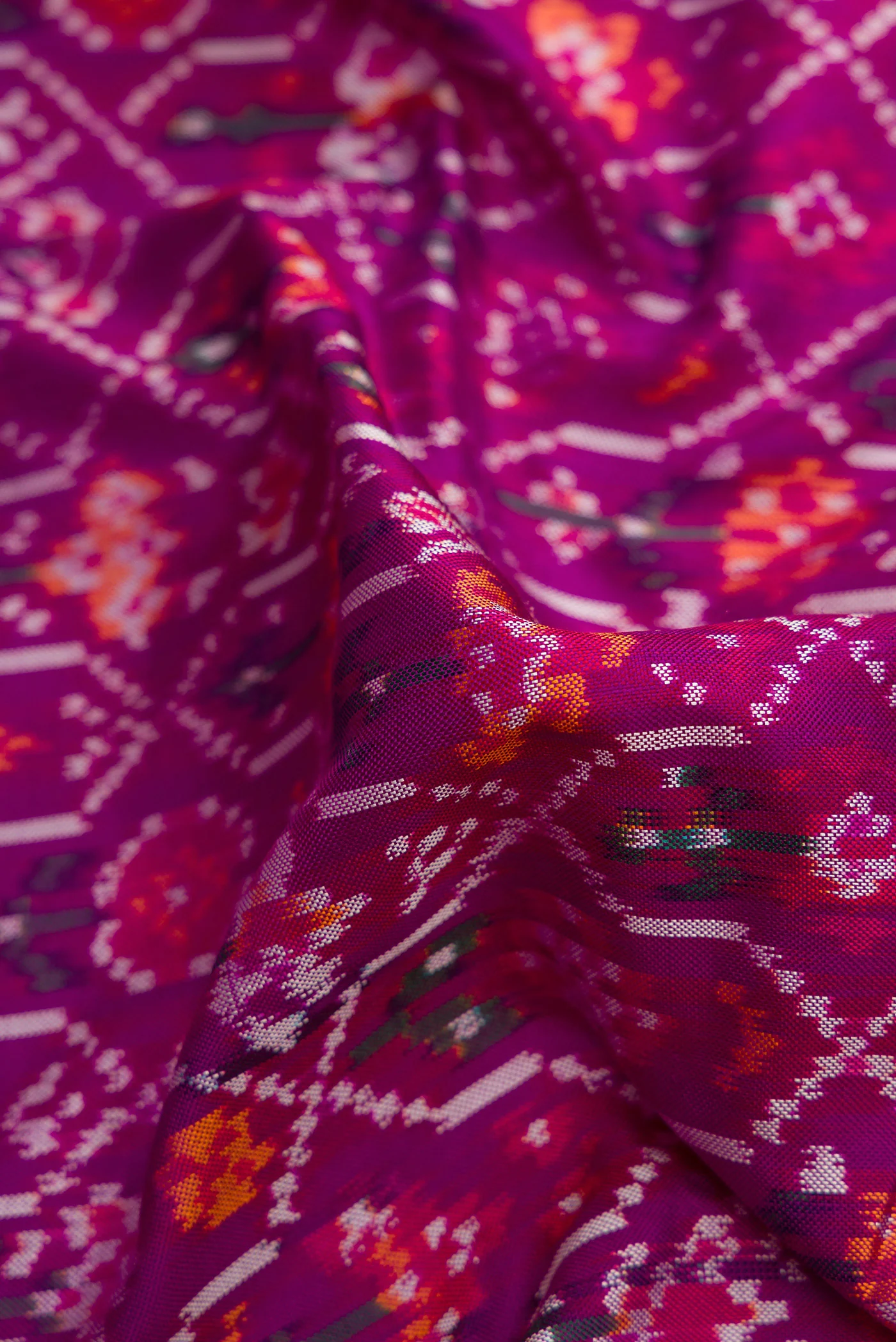 Purple Double Ikat Saree - Image 2