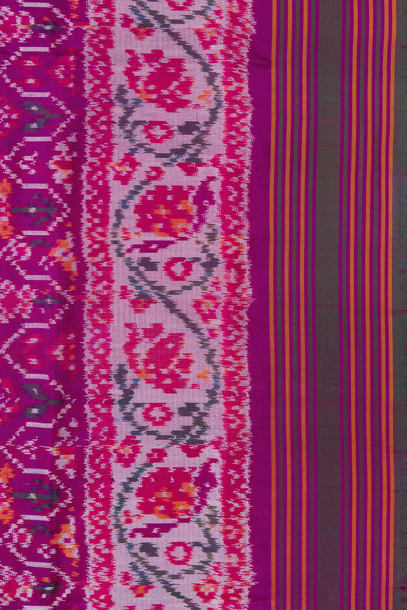 Purple Double Ikat Saree - Image 3
