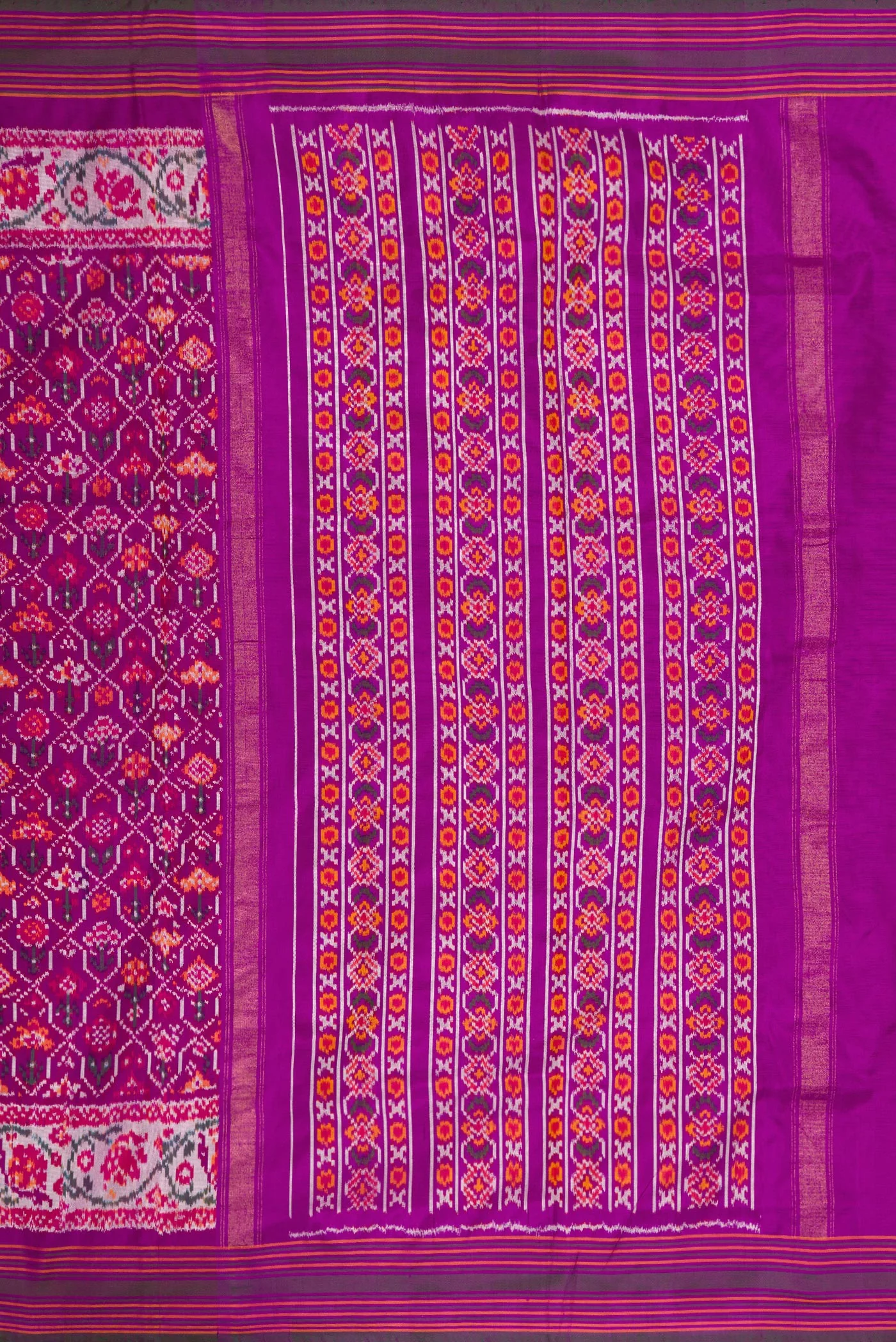 Purple Double Ikat Saree - Image 7