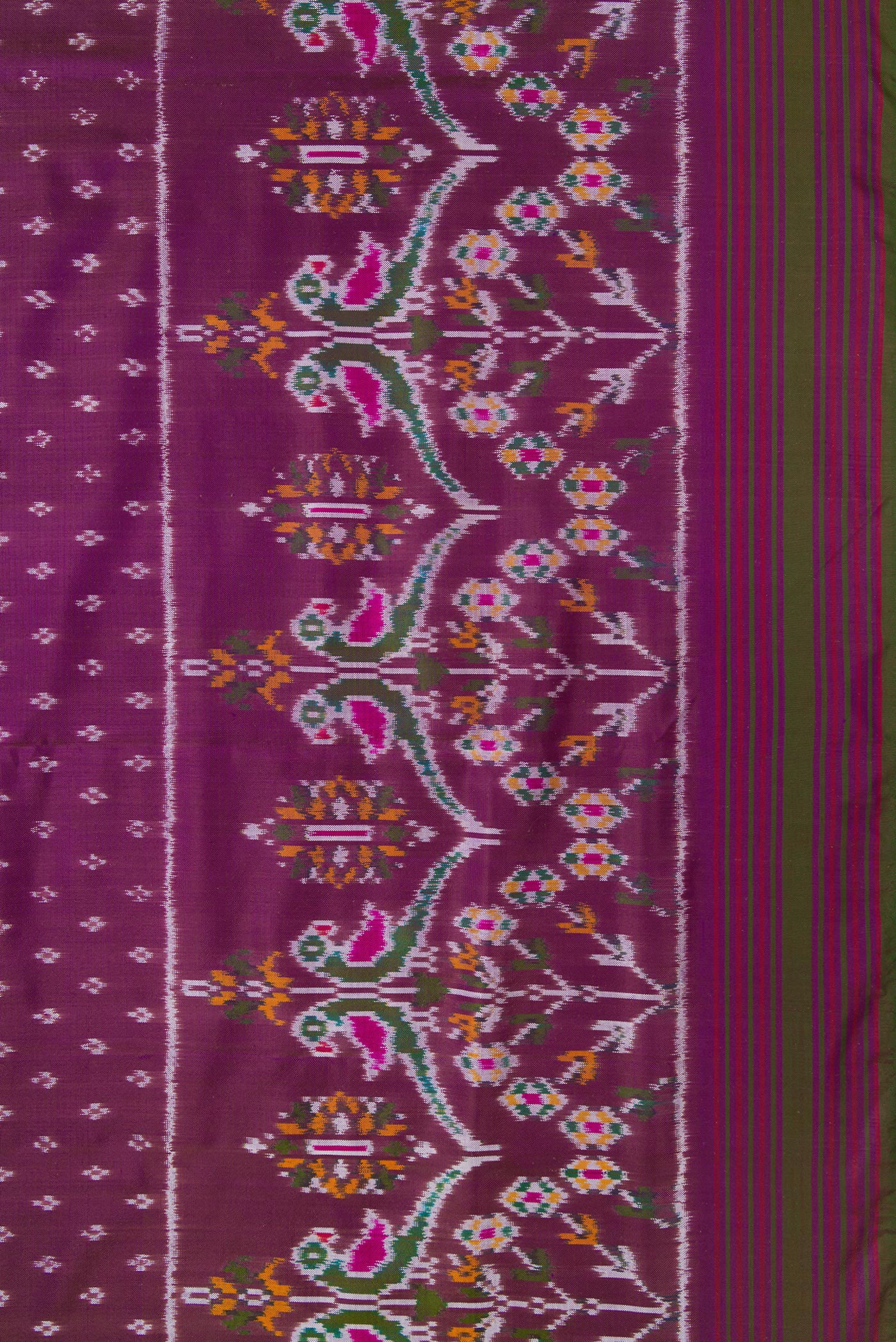 Purple Double Ikat Saree - Image 3