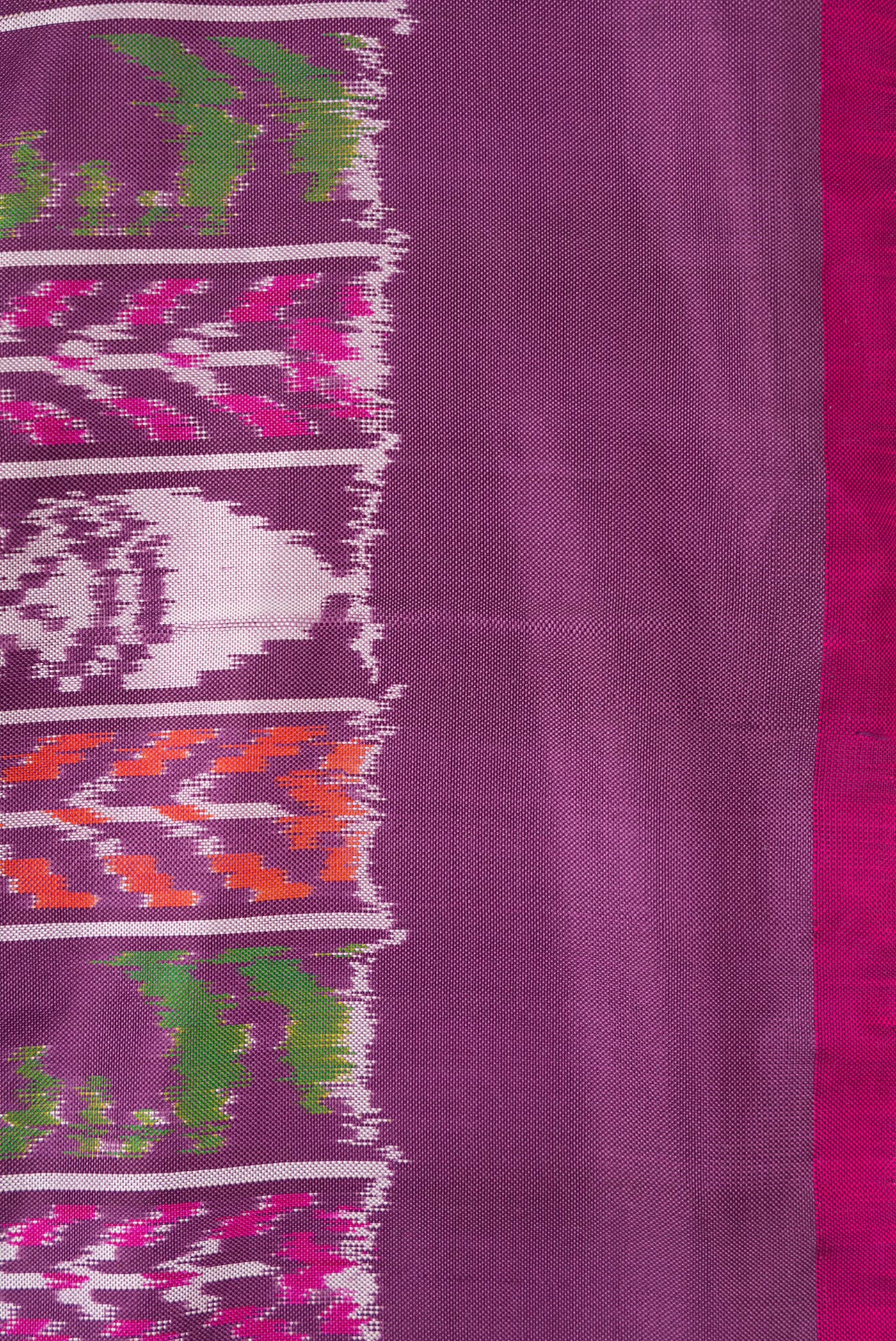 Purple Double Ikat Saree - Image 3