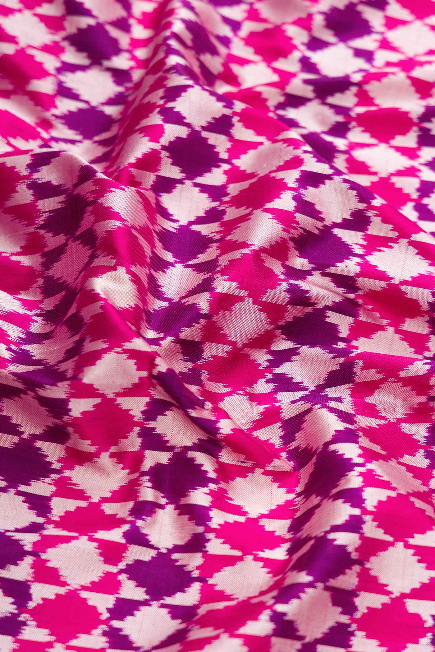 Purple Dual Tone Double Ikat Saree - Image 2