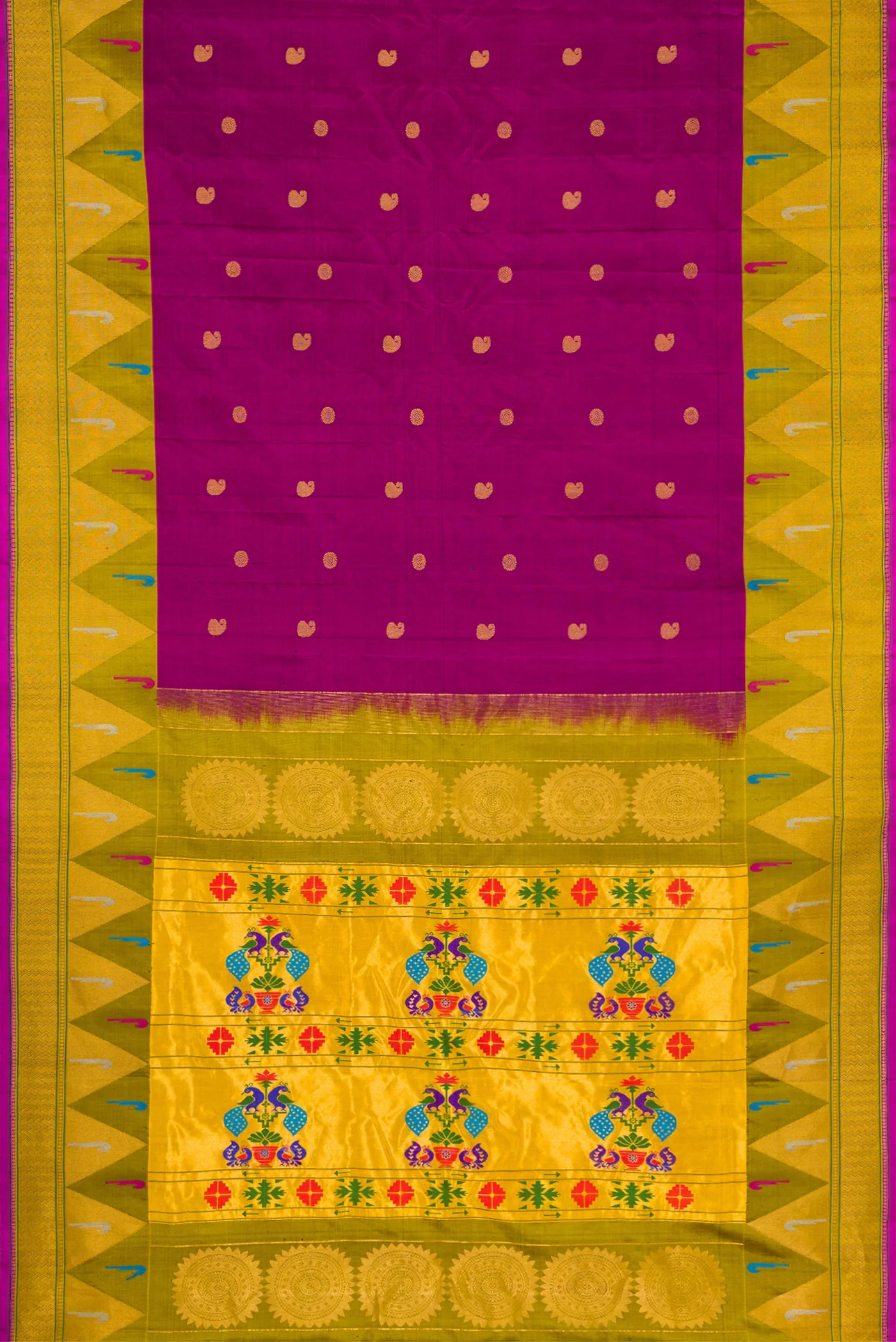 Purple Gadwal Silk Saree - Image 6