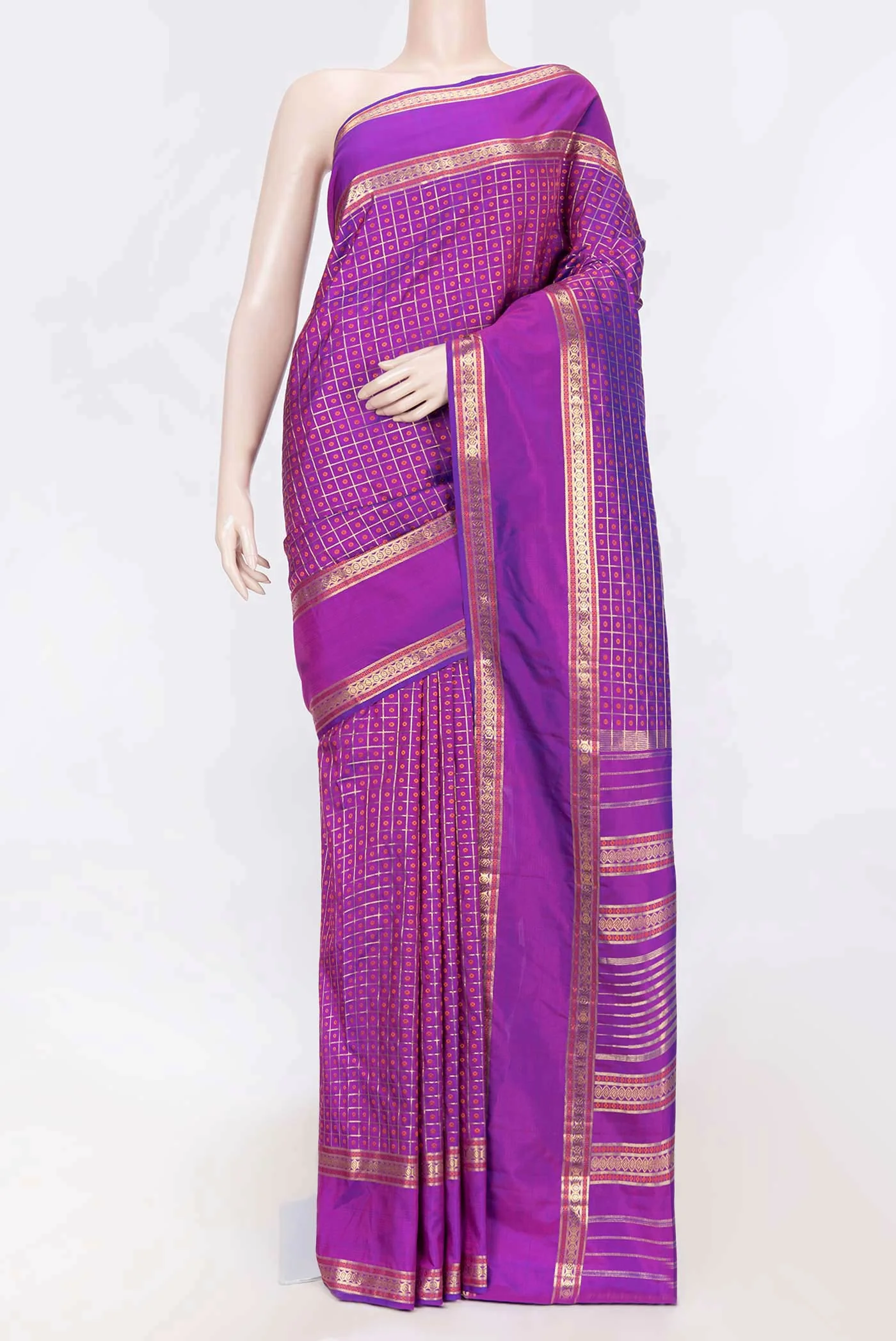 Purple Dual Tone Kanjivaram Saree
