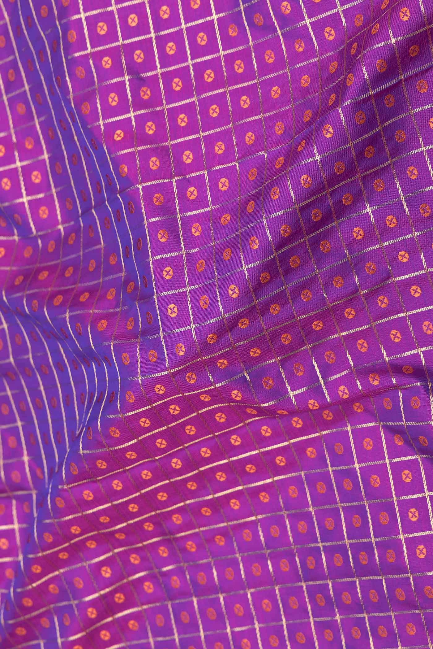 Purple Dual Tone Kanjivaram Saree - Image 2