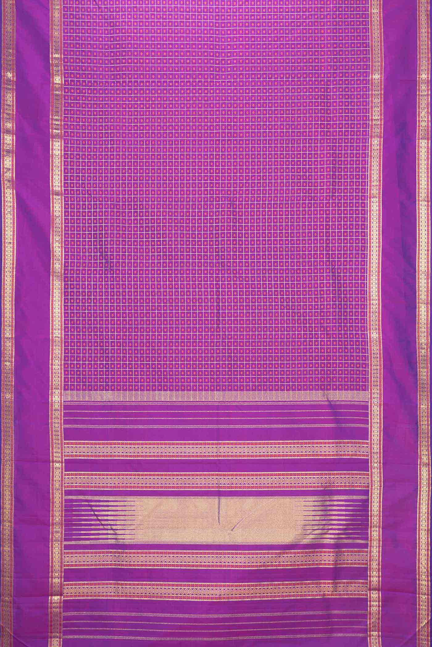Purple Dual Tone Kanjivaram Saree - Image 6