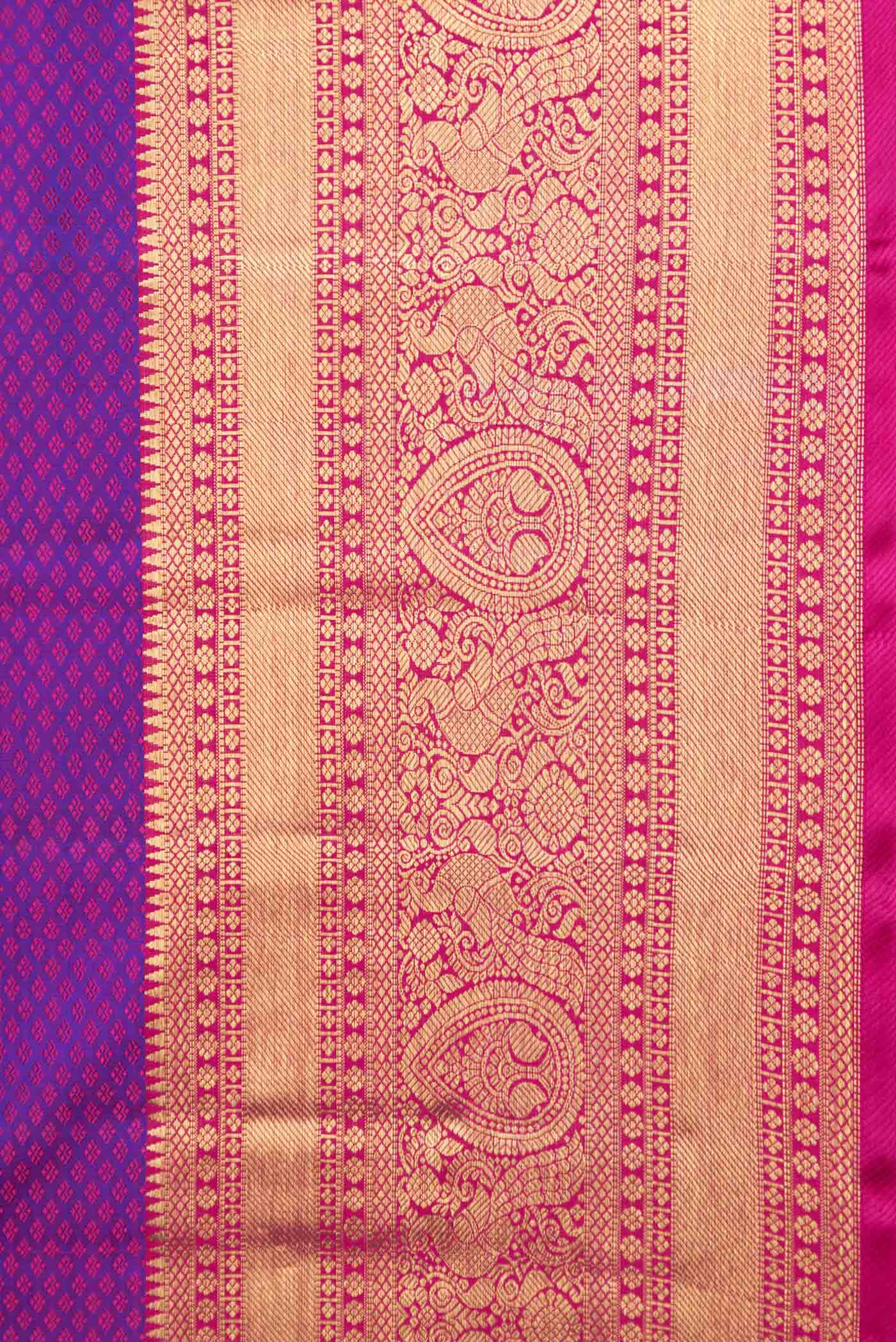 Purple Dual Tone Kanchipuram Saree - Image 3