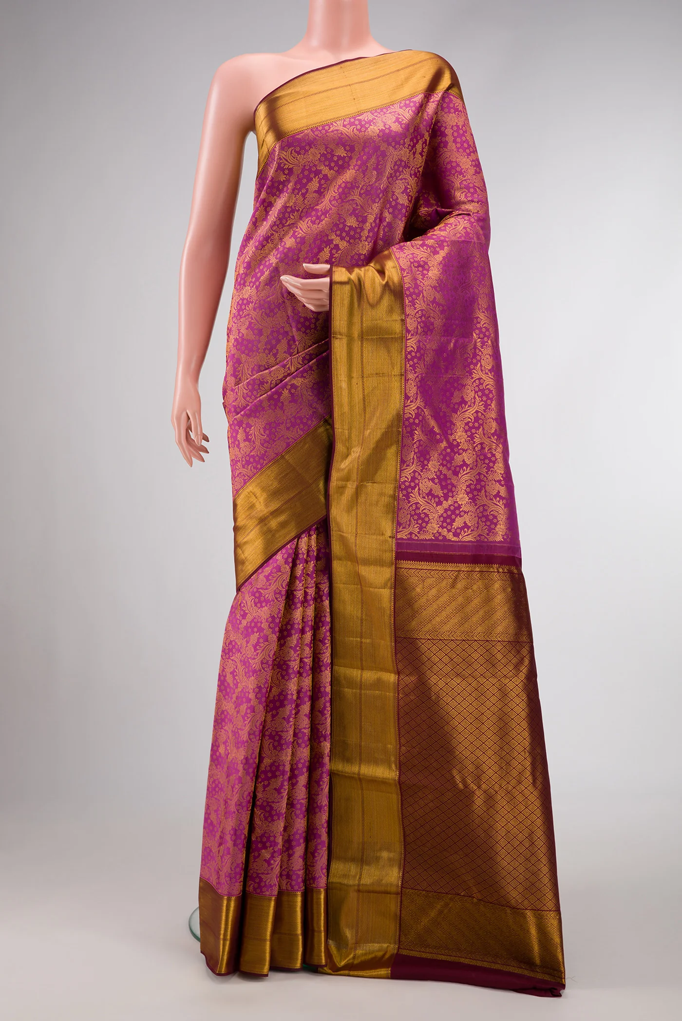 Magenta Kanchipuram Silk Saree