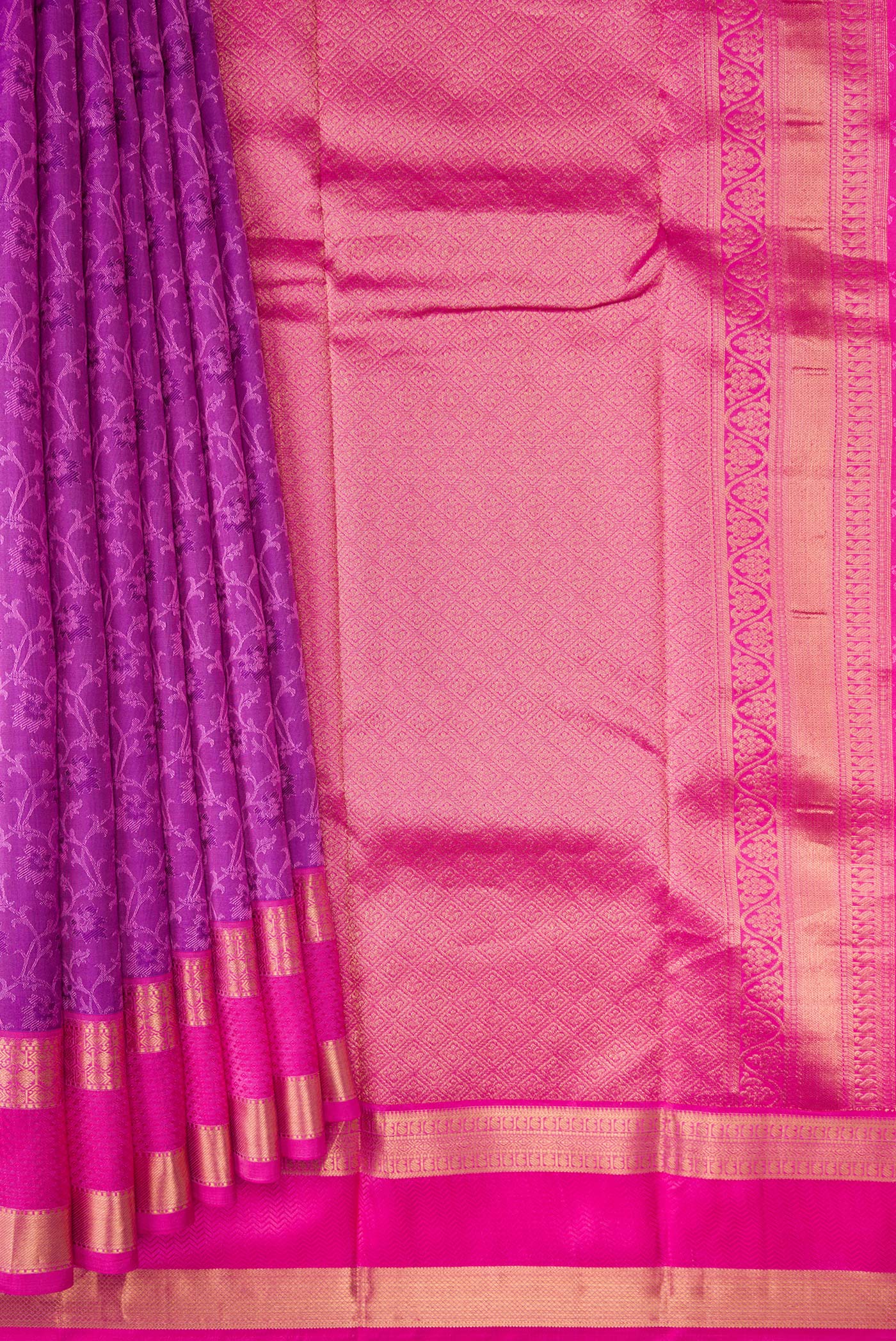 Purple Kanchipuram Silk Saree - Image 4