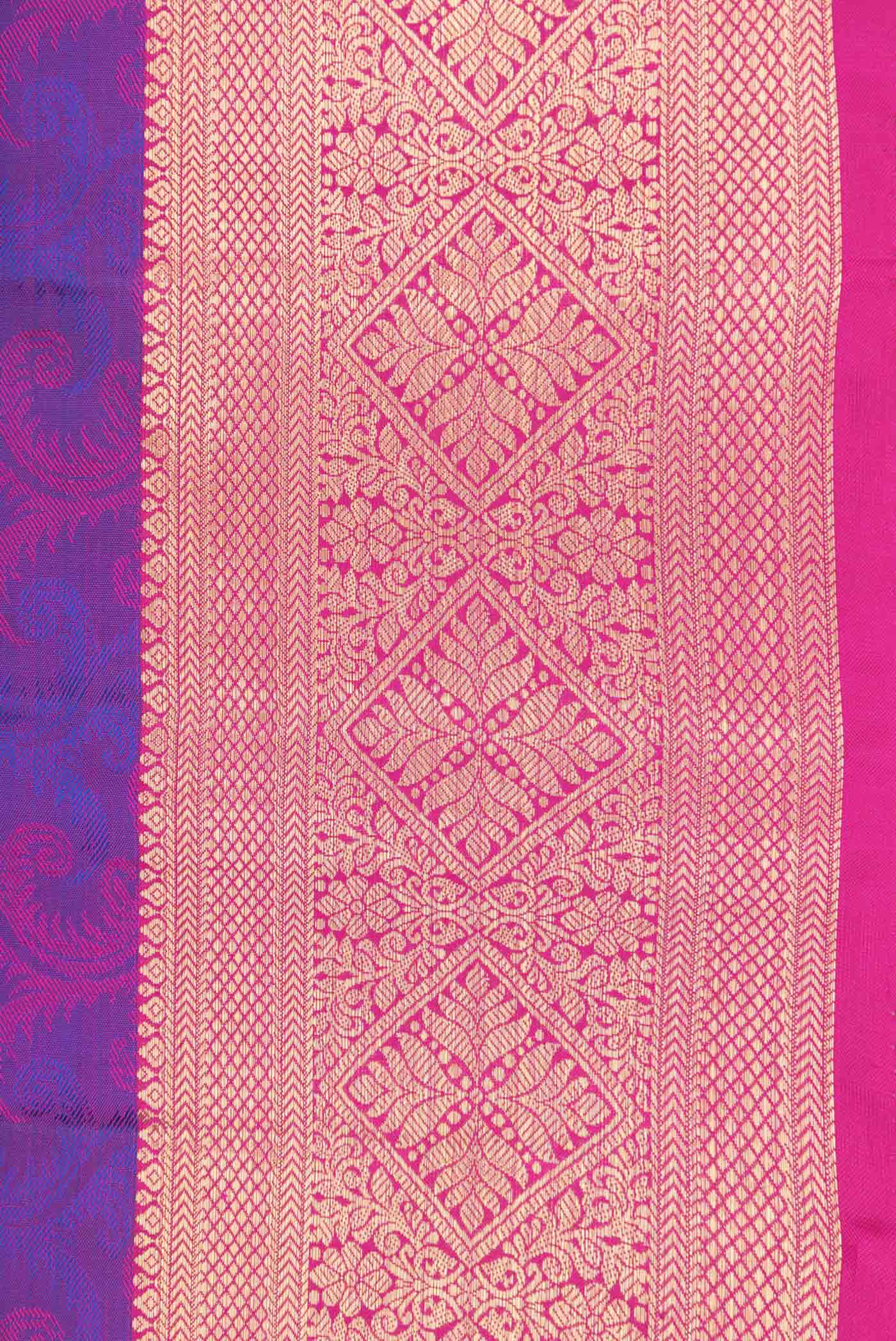 Purple Dual Tone Kanchipuram Silk Saree - Image 3