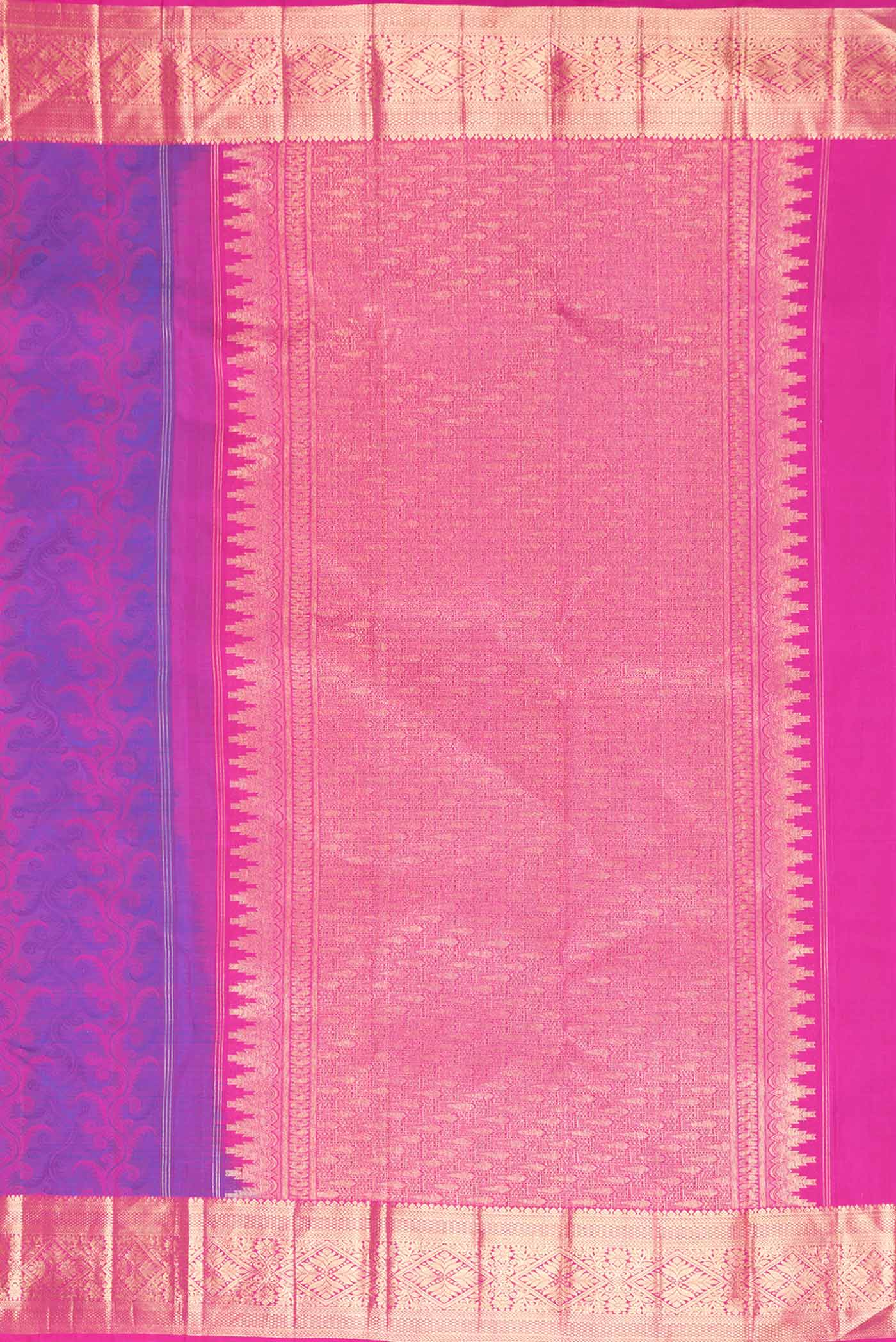 Purple Dual Tone Kanchipuram Silk Saree - Image 7