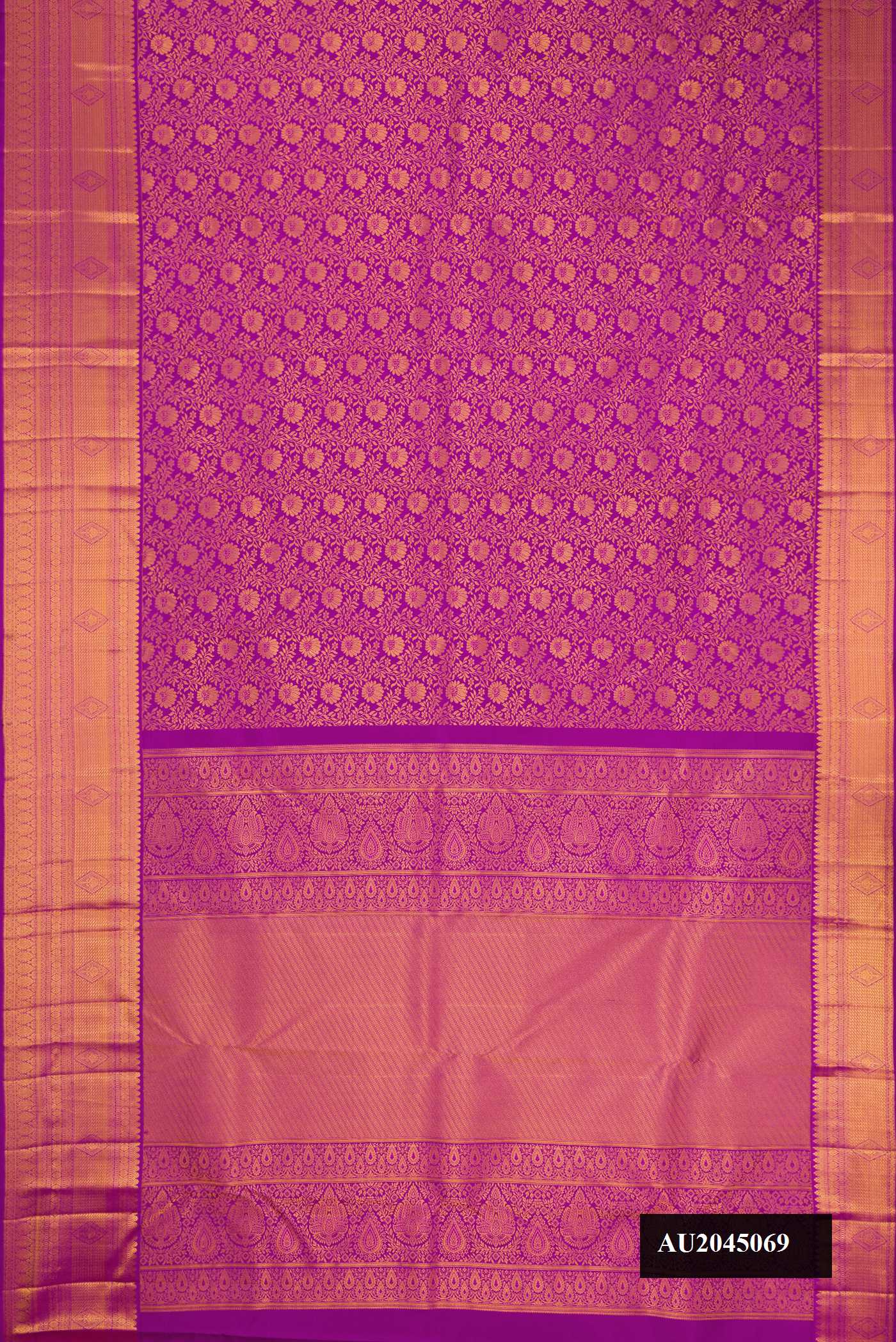 Purple Dual Tone Kanchipuram Silk Saree