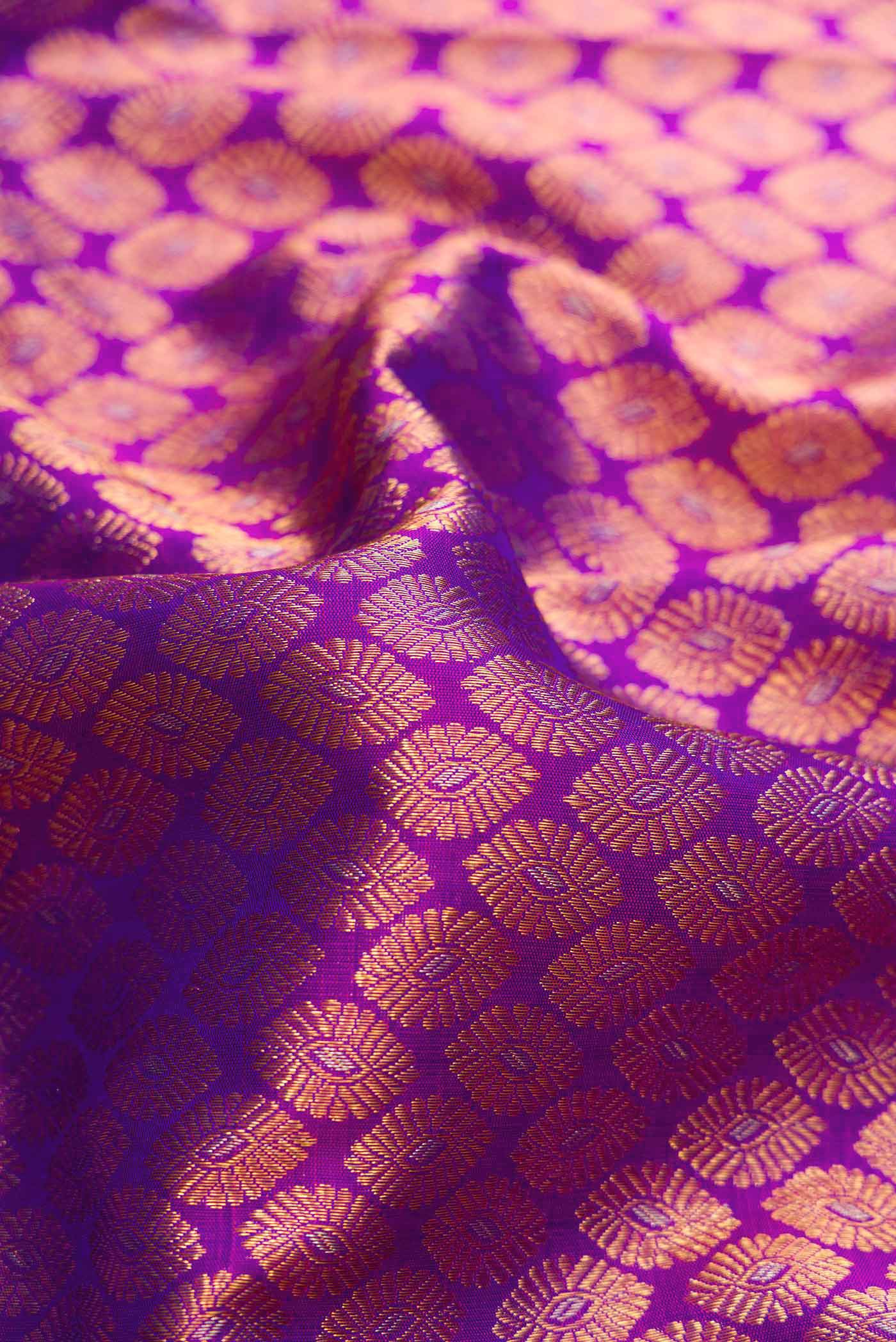 Purple Kanchipuram Silk Saree - Image 2