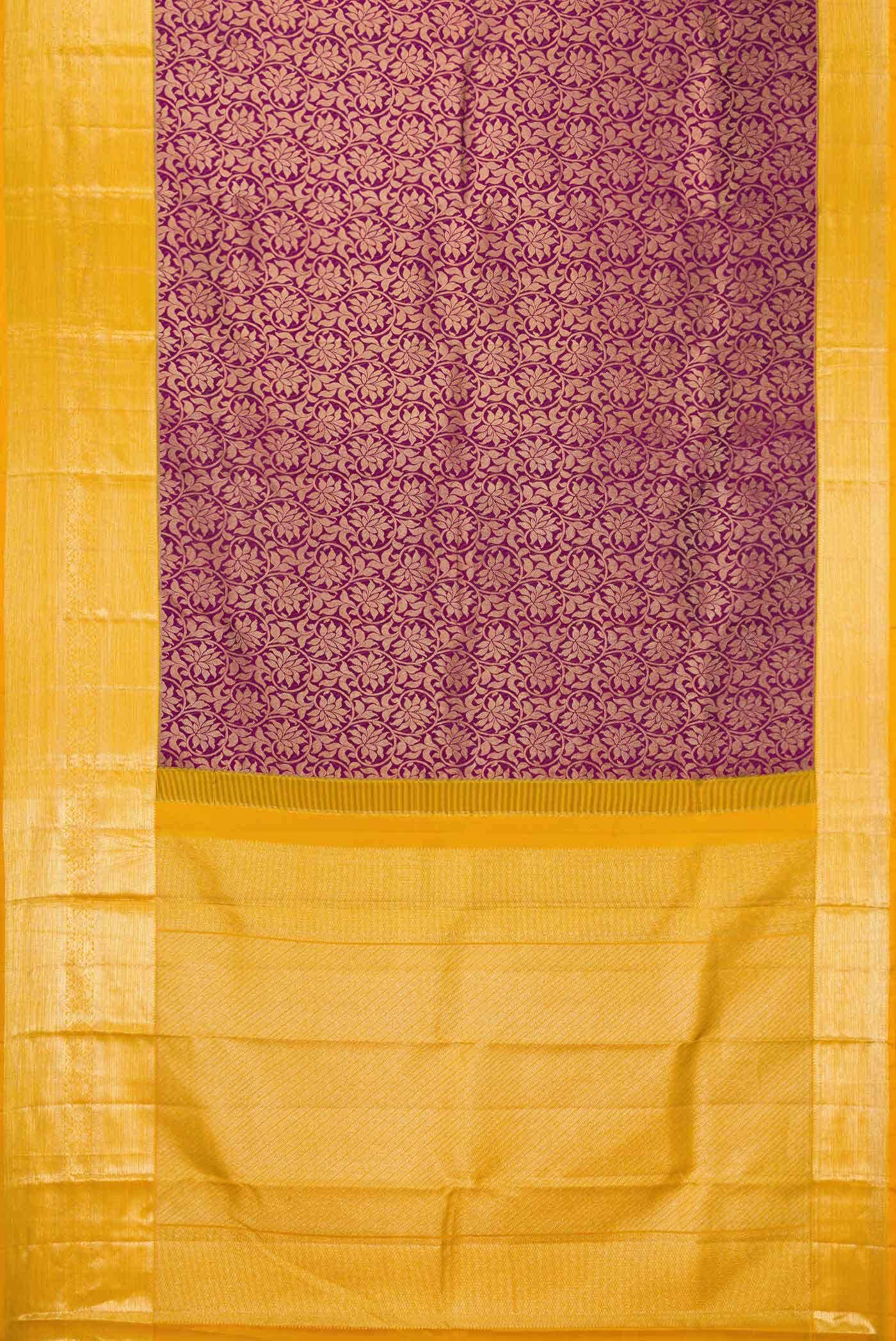 Purple Dual Tone Kanchipuram Silk Saree - Image 4