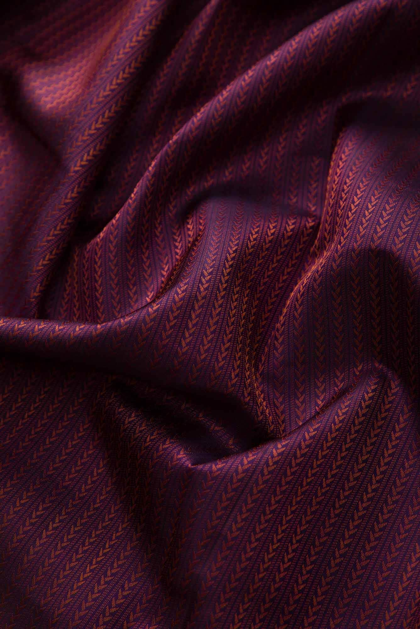 Purple Dual Tone Kanjivaram Silk Saree - Image 3
