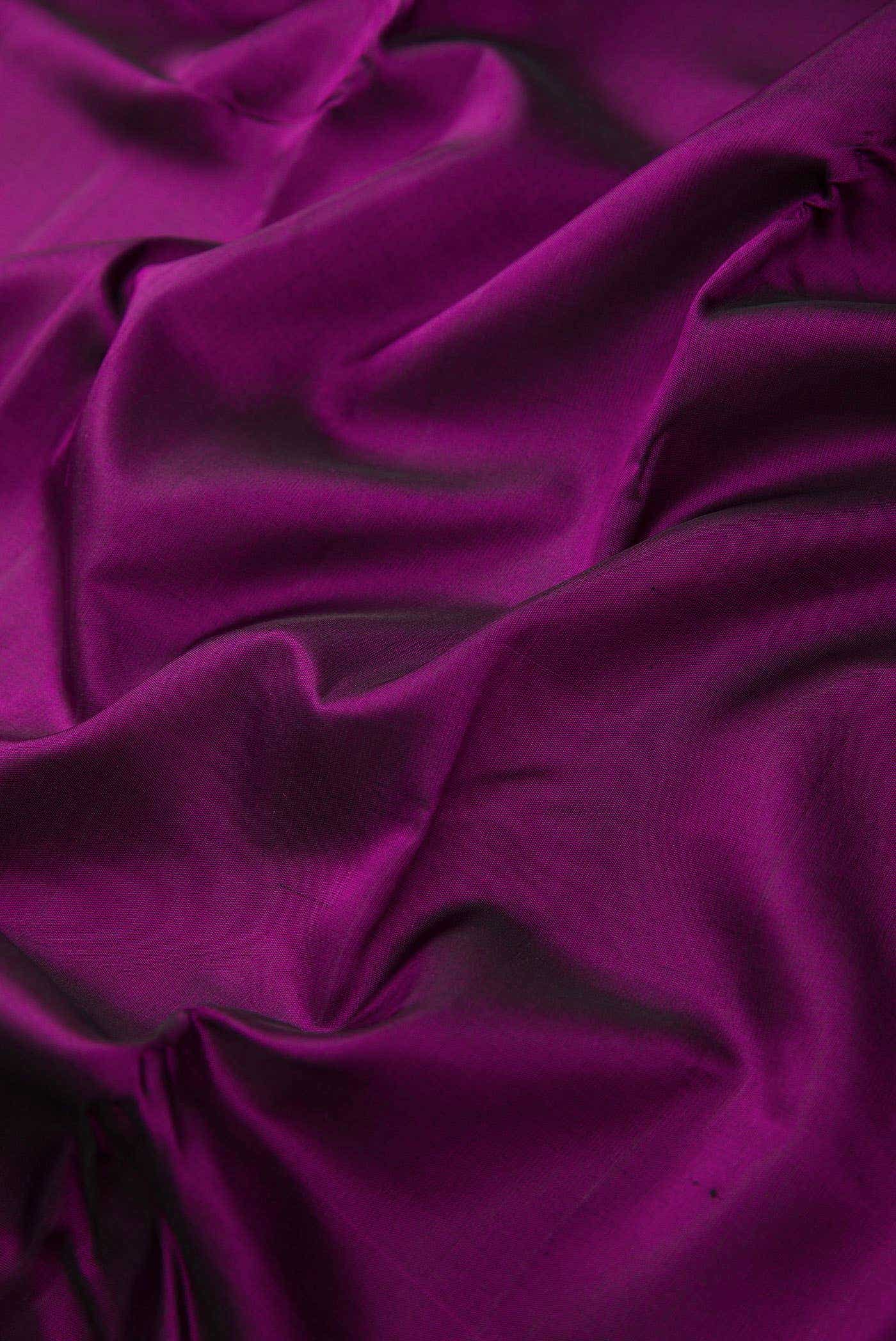 Pure Silk Pure Zari Purple Dual Tone Kanjivaram Saree - Image 3