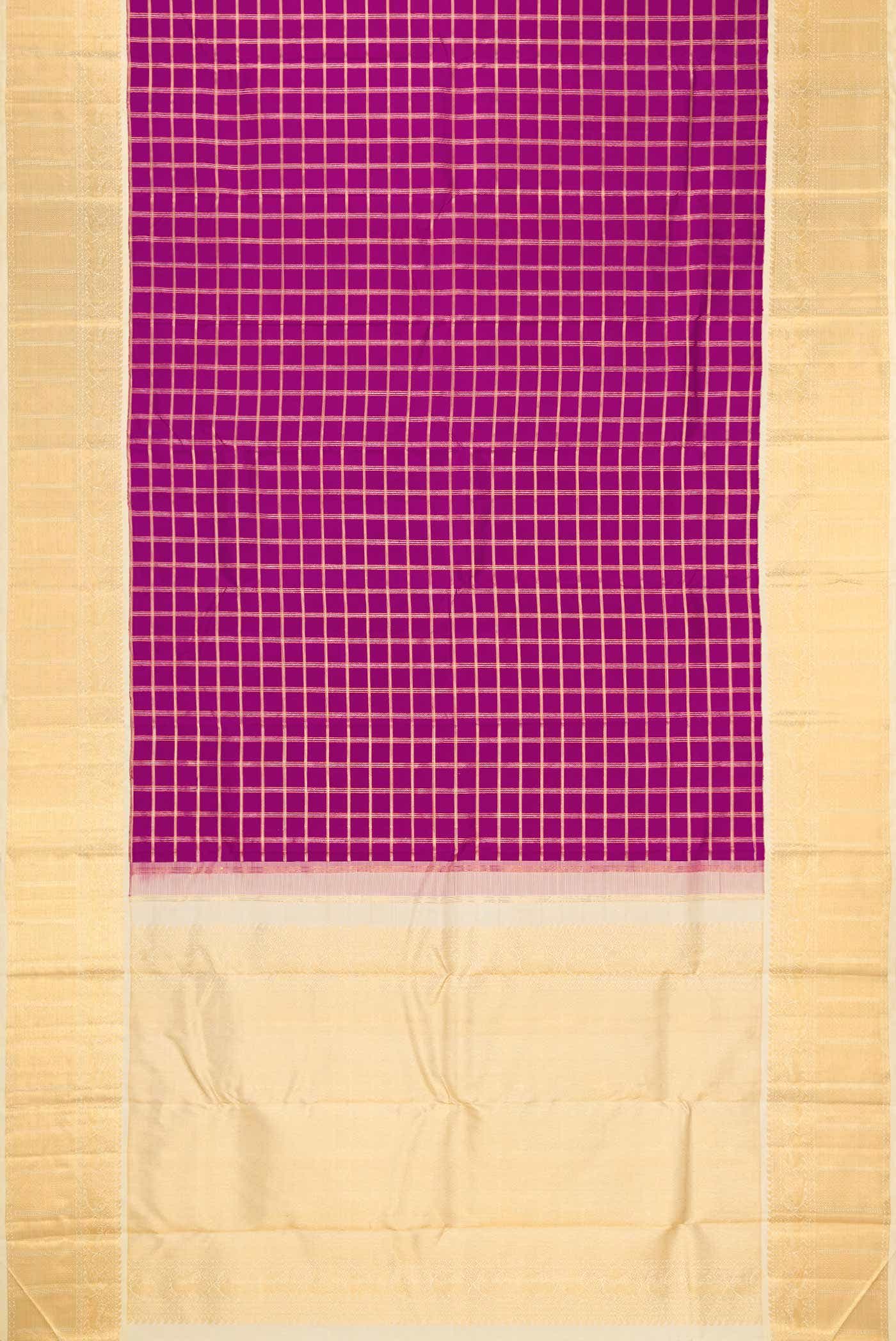 Purple Dual Tone Kanchipuram Silk Saree - Image 4