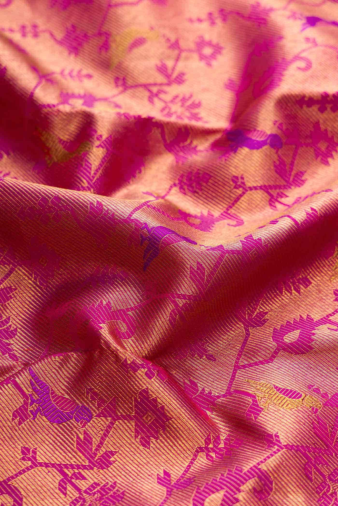 Magenta Kanchipuram Silk Saree - Image 3