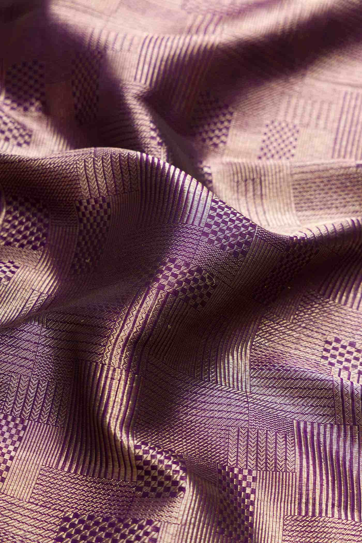 Purple Dual Tone Kanchipuram Silk Saree - Image 3