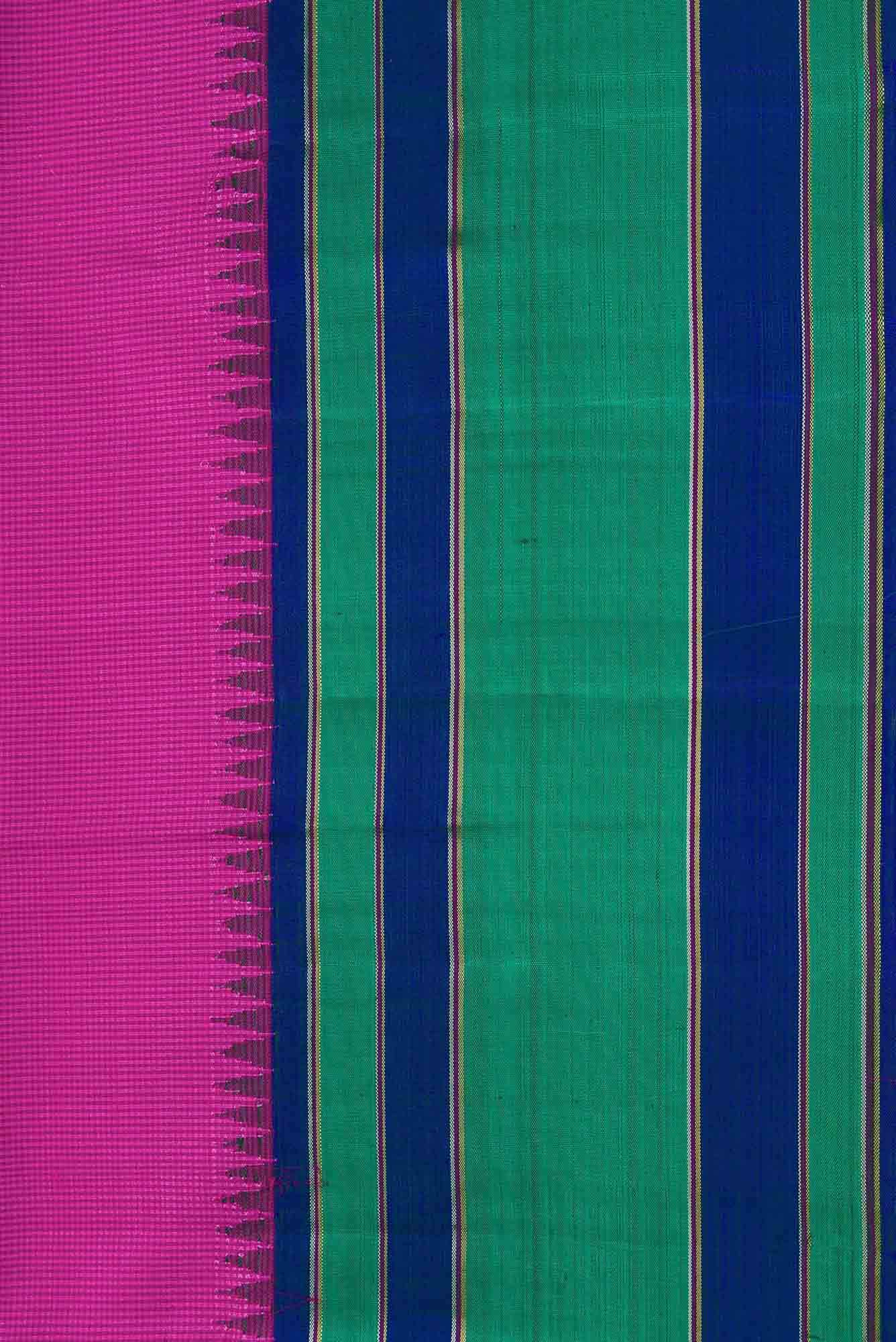 Pure Silk Pure Zari Light Magenta Kanjivaram Saree - Image 5