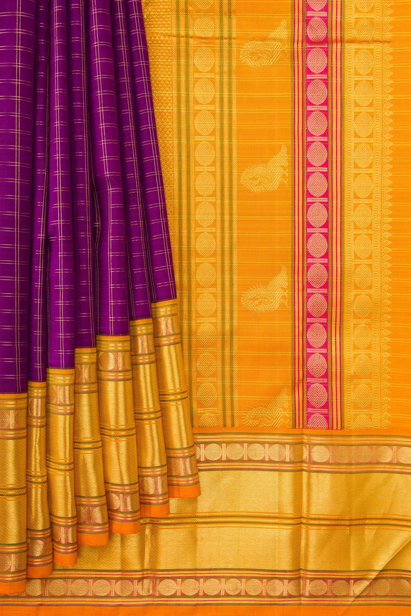 Purple Kanjivaram Silk Saree - Image 4