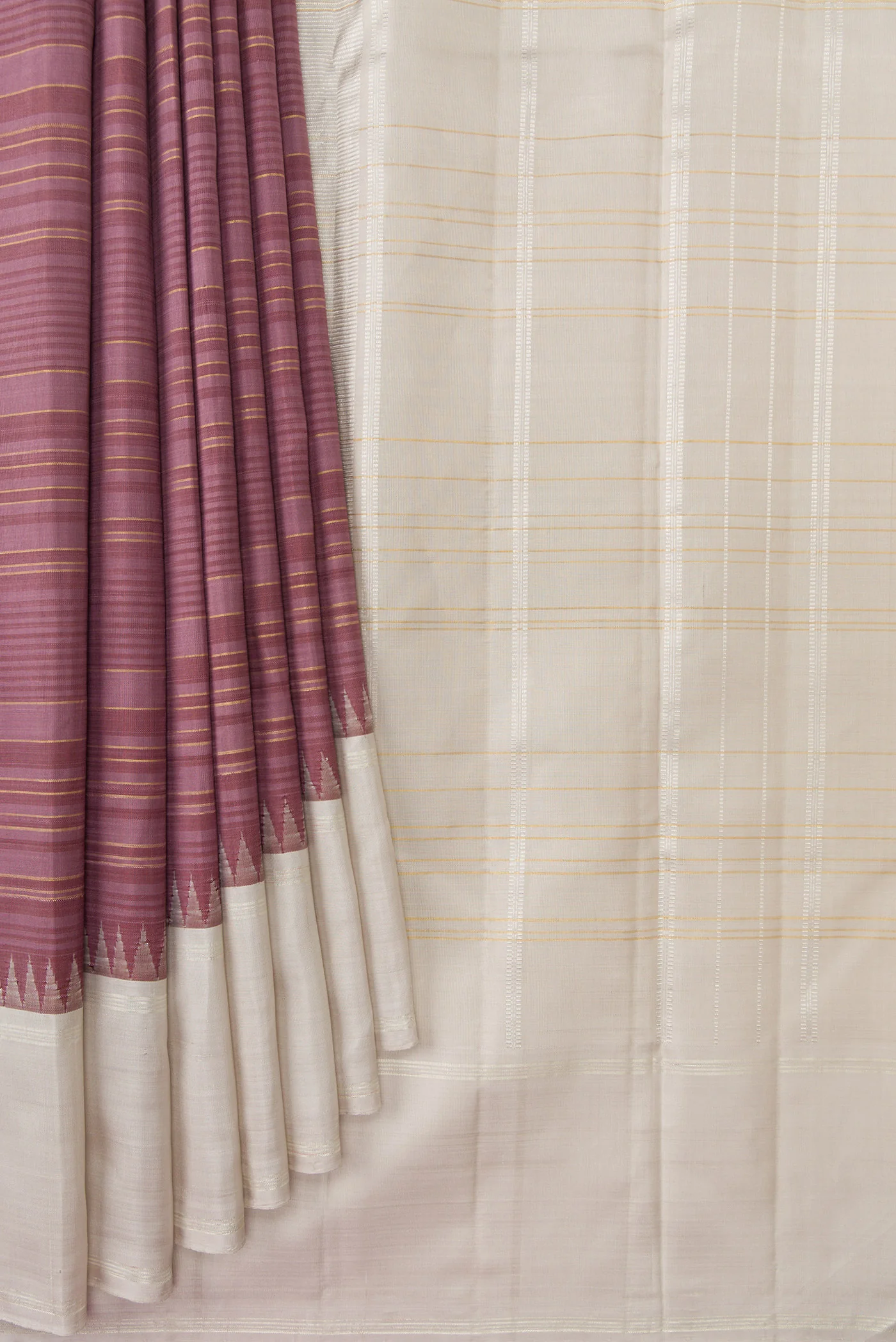 Mauve Kanjivaram Silk Saree - Image 4