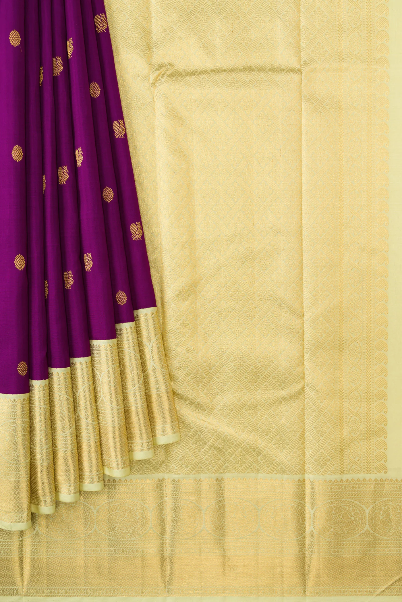 Purple Kanjivaram Silk Saree - Image 4