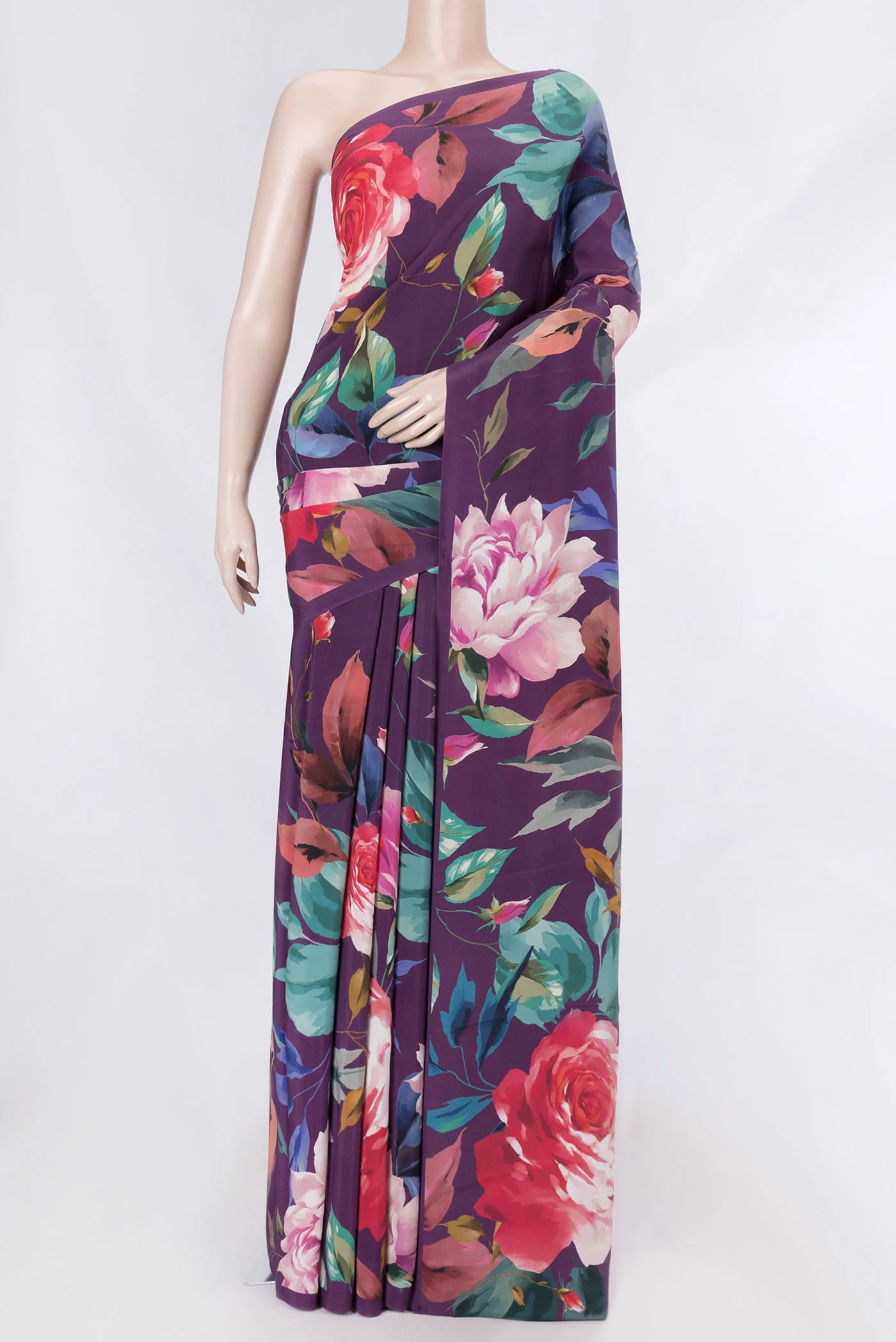 Purple Dual Tone Mysore Crepe Saree