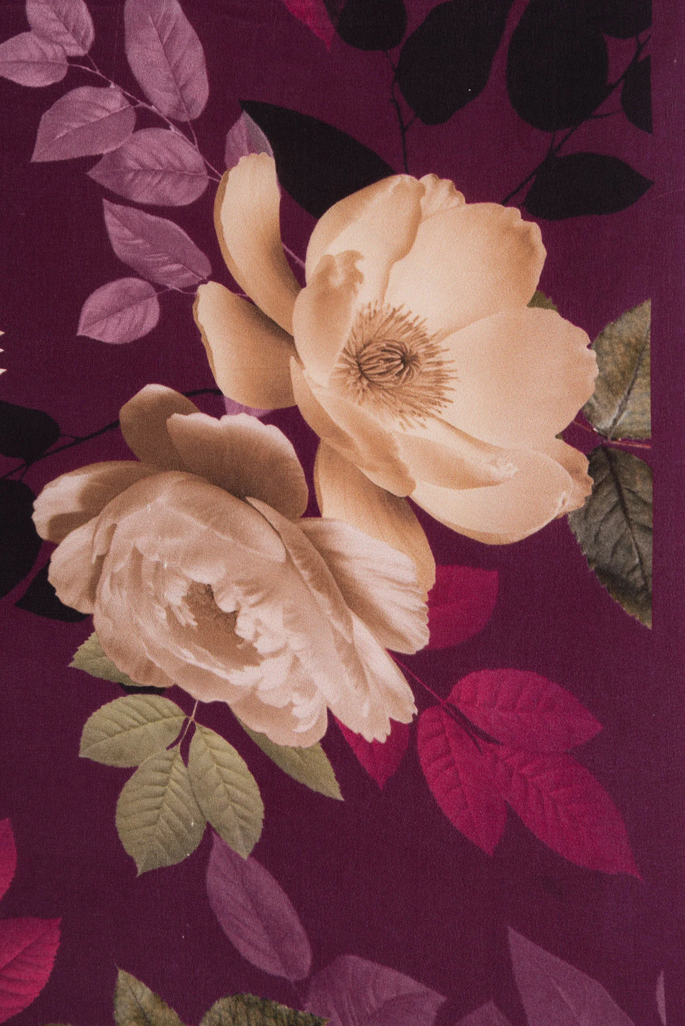 Burgundy Mysore Crepe Saree - Image 3
