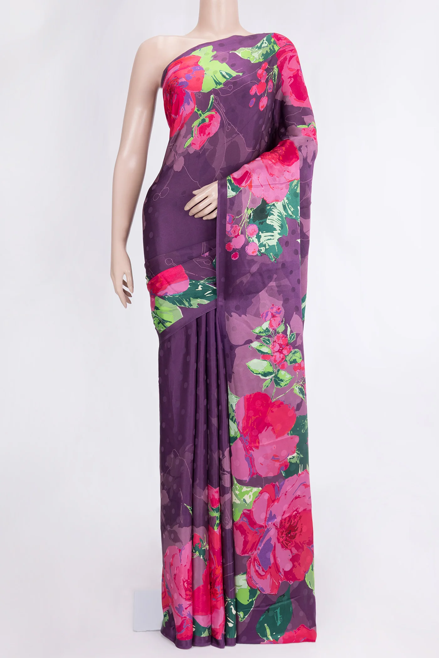 Violet Mysore Crepe Saree