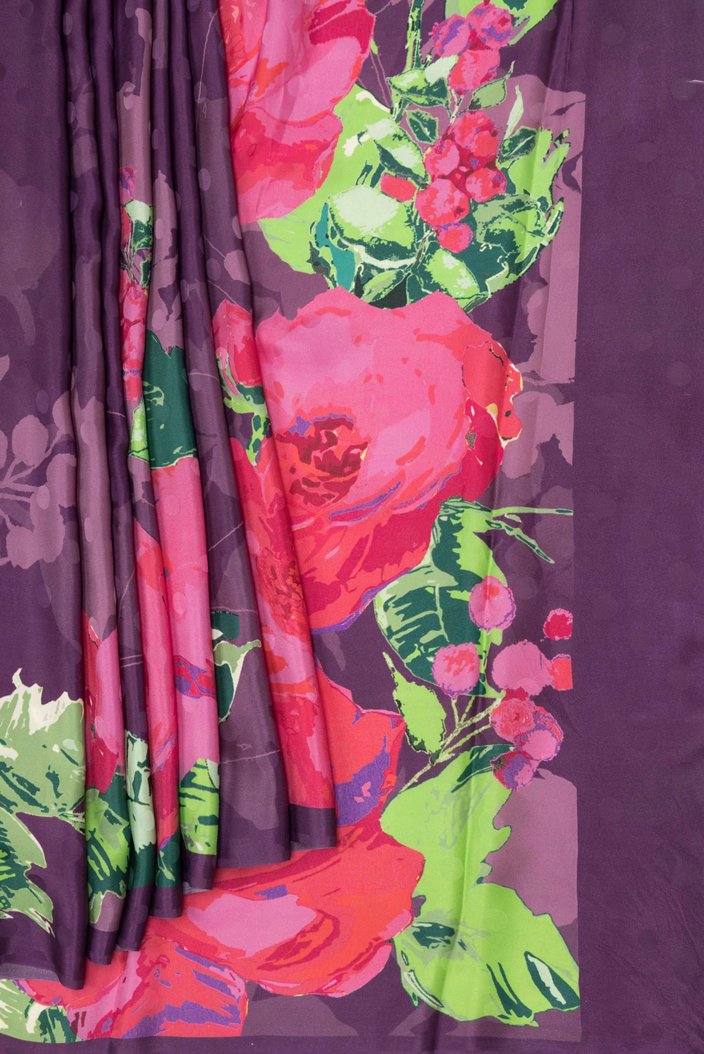 Violet Mysore Crepe Saree - Image 4