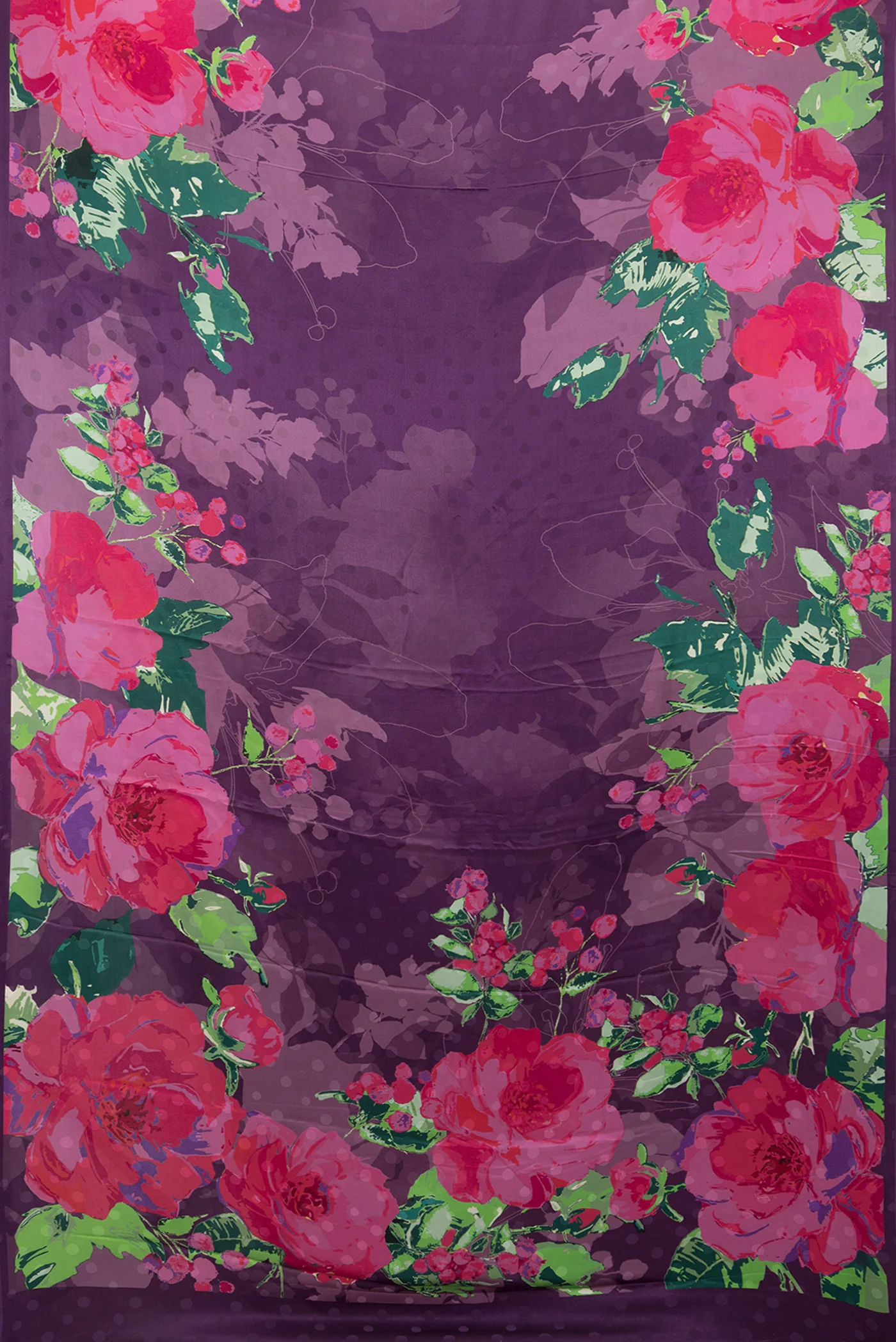 Violet Mysore Crepe Saree - Image 6