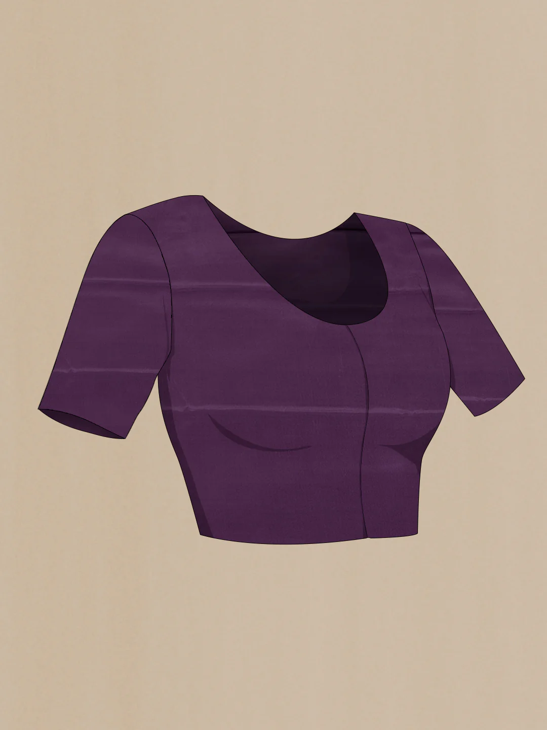 Purple Dual Tone Mysore Crepe Saree - Image 4