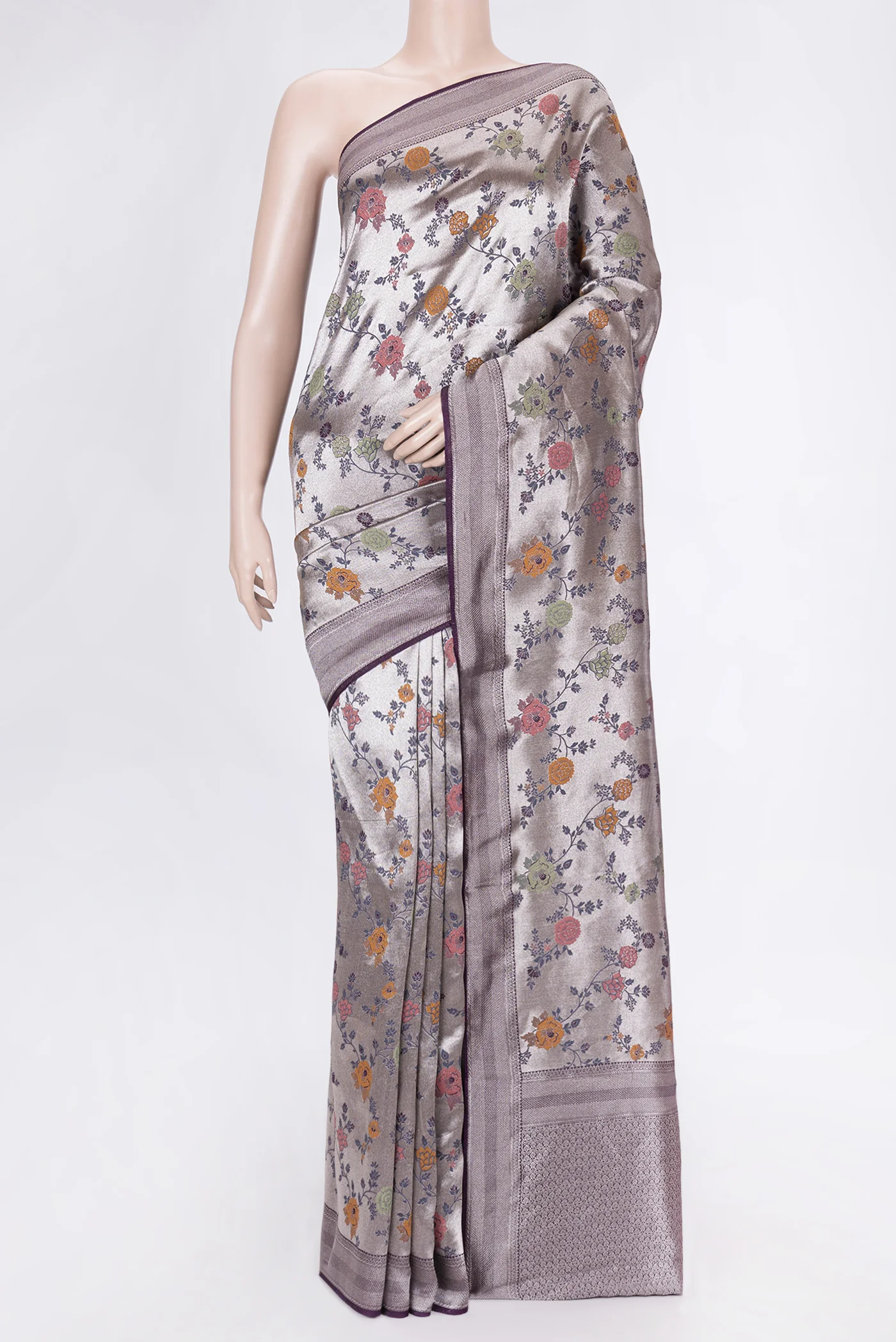 Purple Dual Tone Banarasi Silk Saree