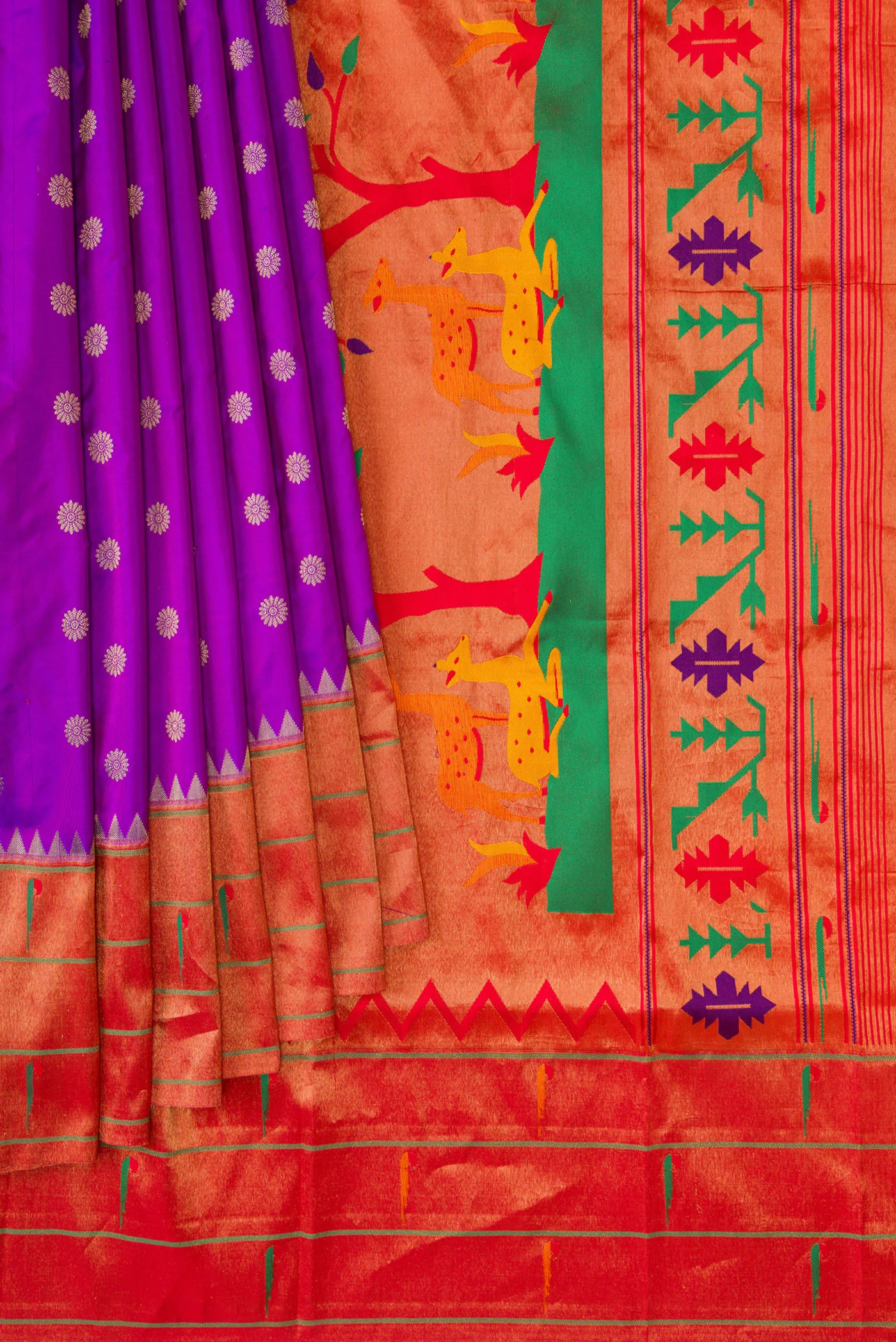 Purple Paithani Silk Saree - Image 4