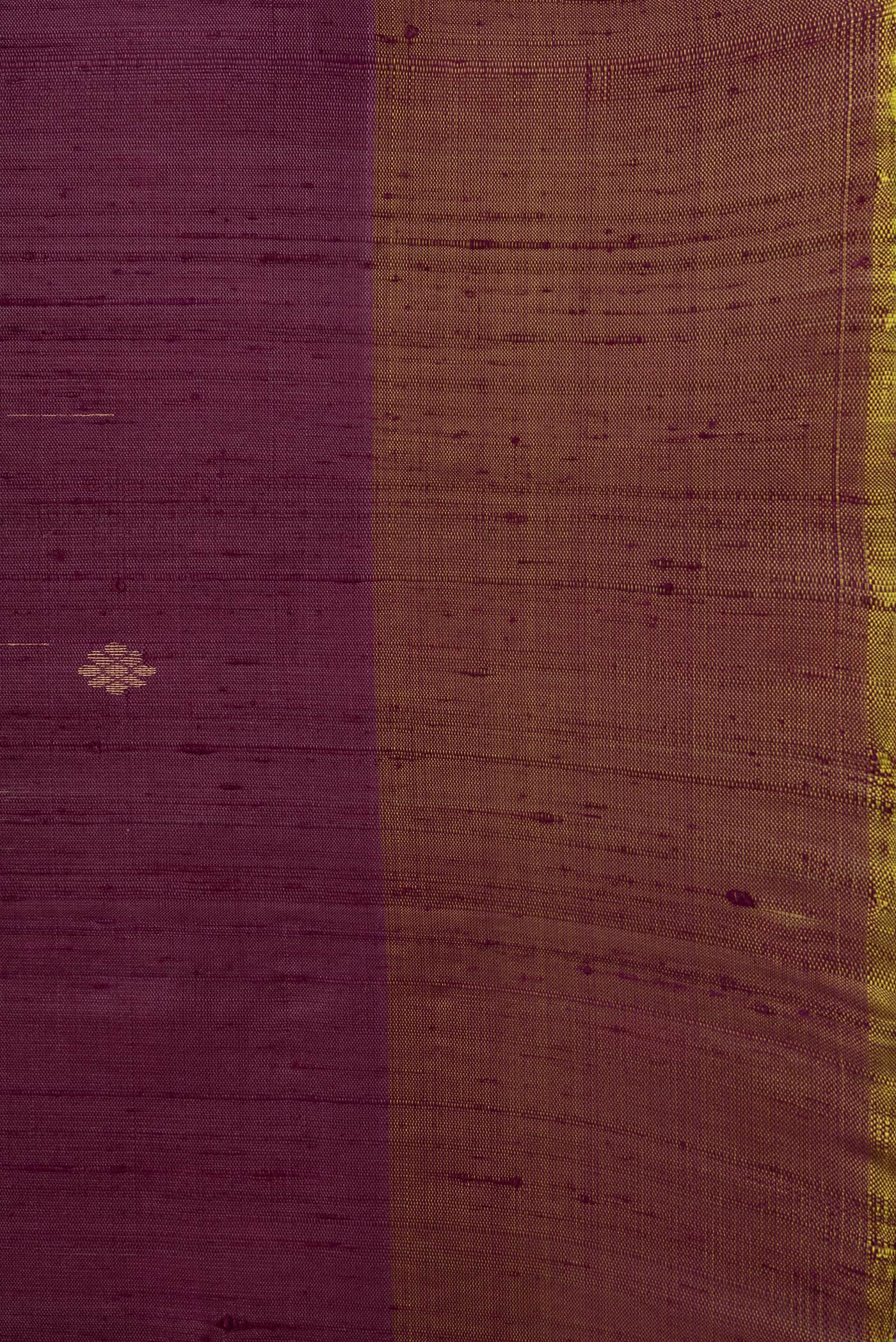 Burgundy Raw Silk Saree - Image 3