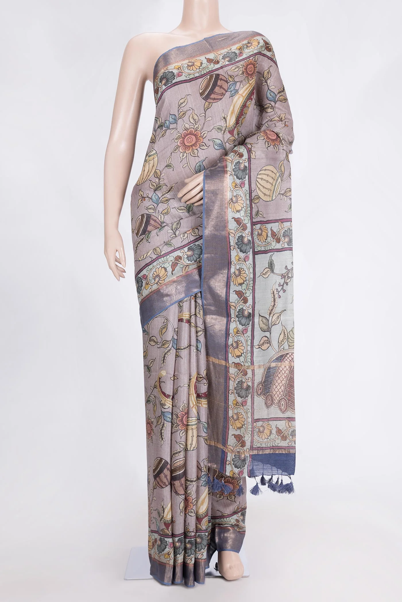 Lilac Tussar Saree