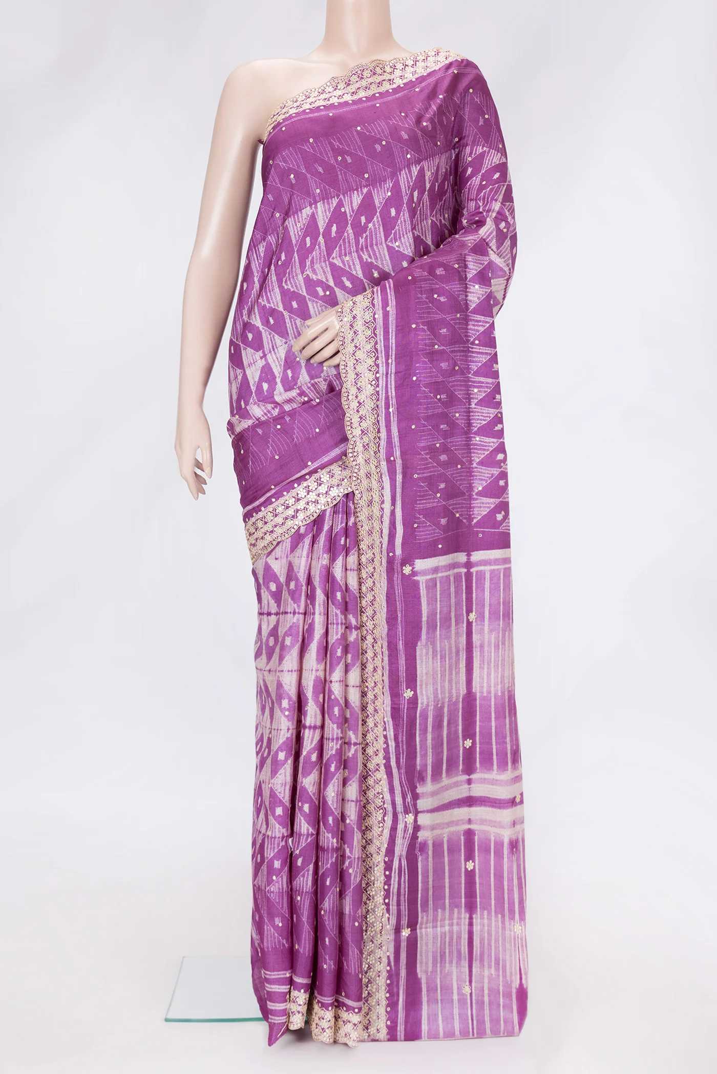 Purple Tussar Silk Saree