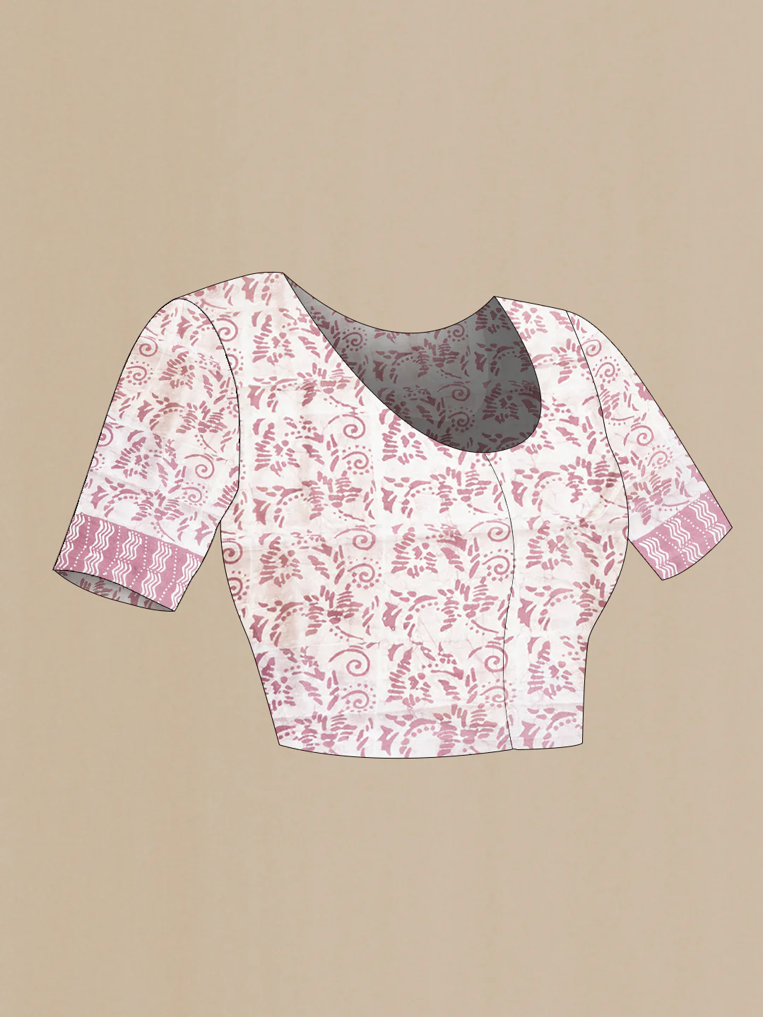 Mauve Printed Silk Saree - Image 4