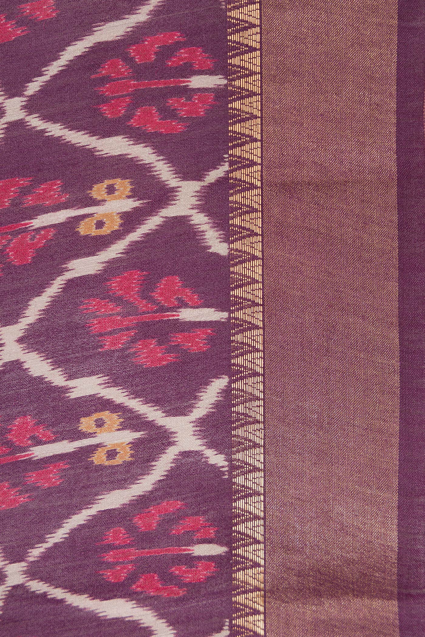 Purple Tussar Silk Saree - Image 3
