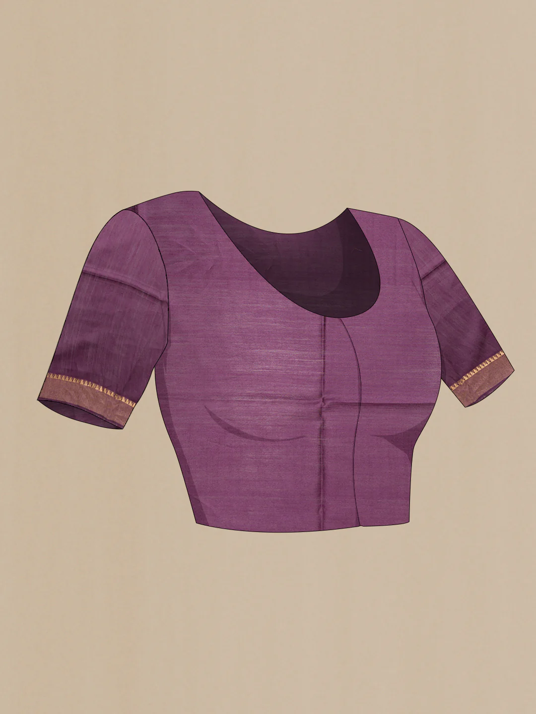Purple Tussar Silk Saree - Image 4