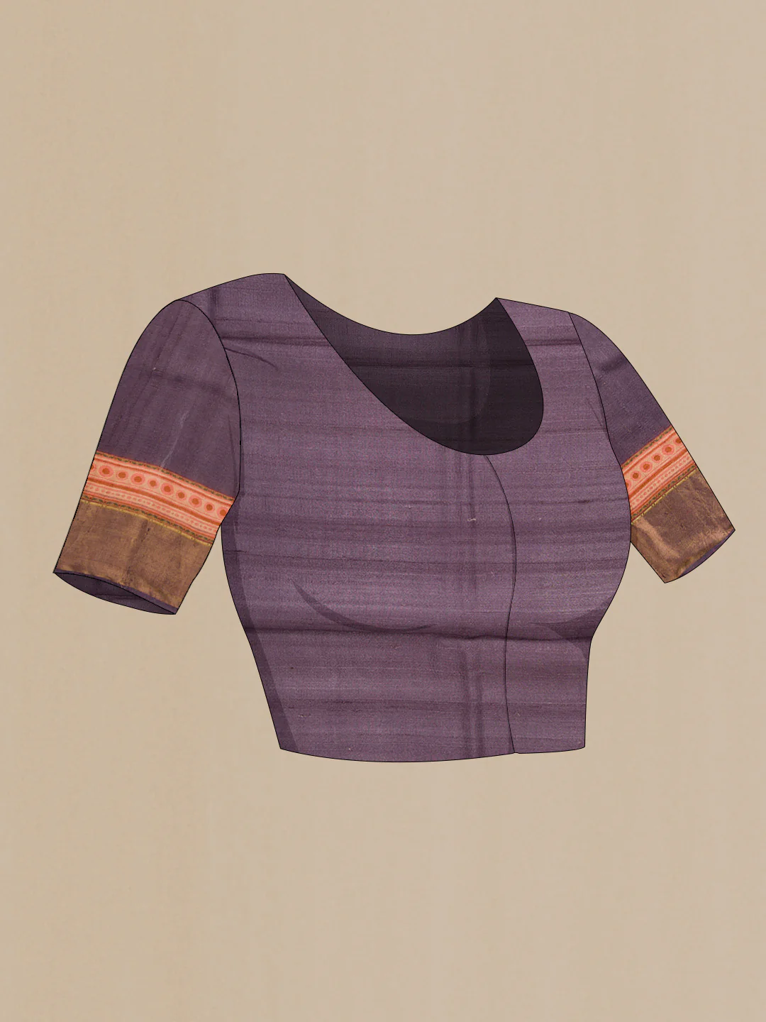 Purple Dual Tone Tussar Silk Saree - Image 4