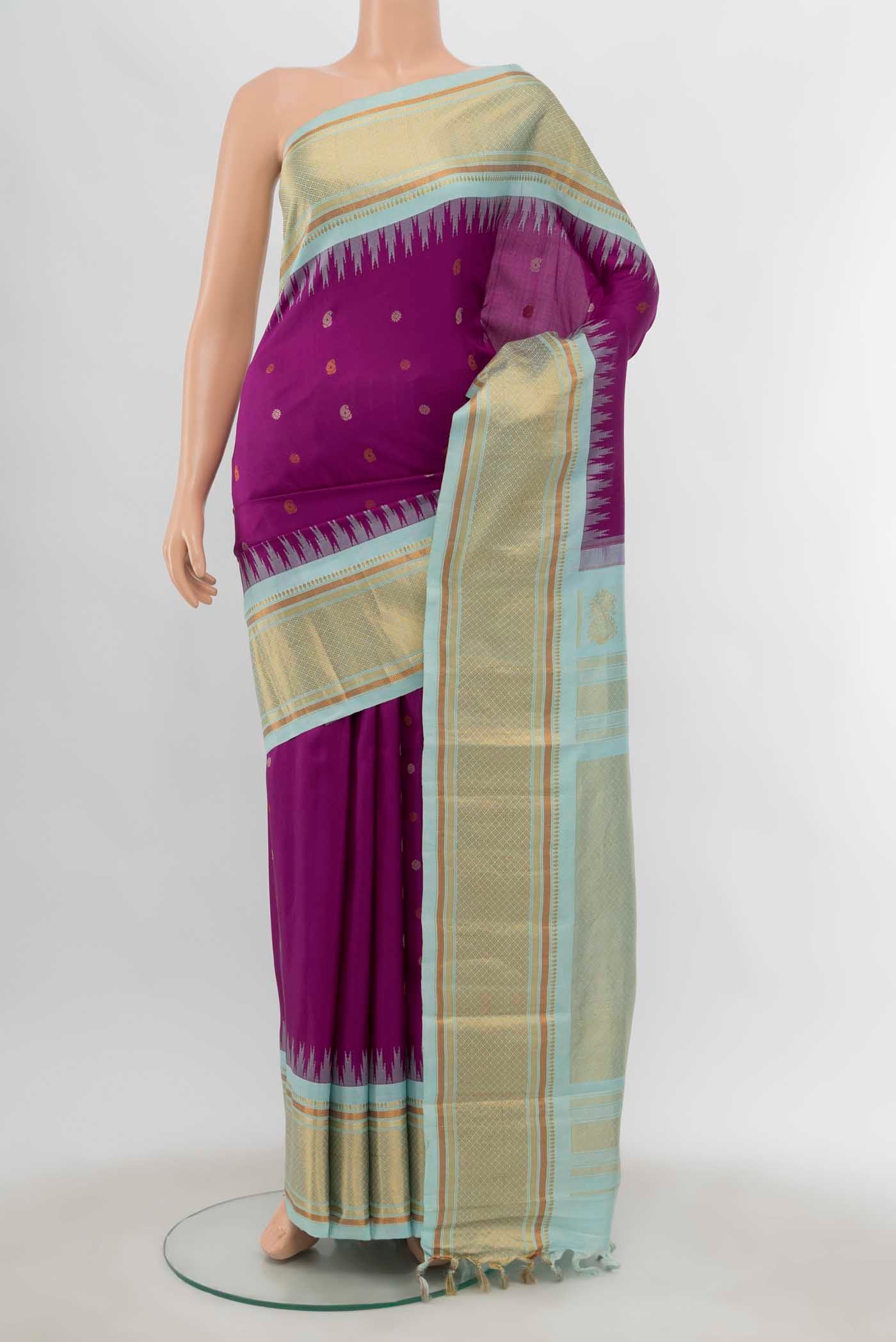 Purple Gadwal Silk Saree