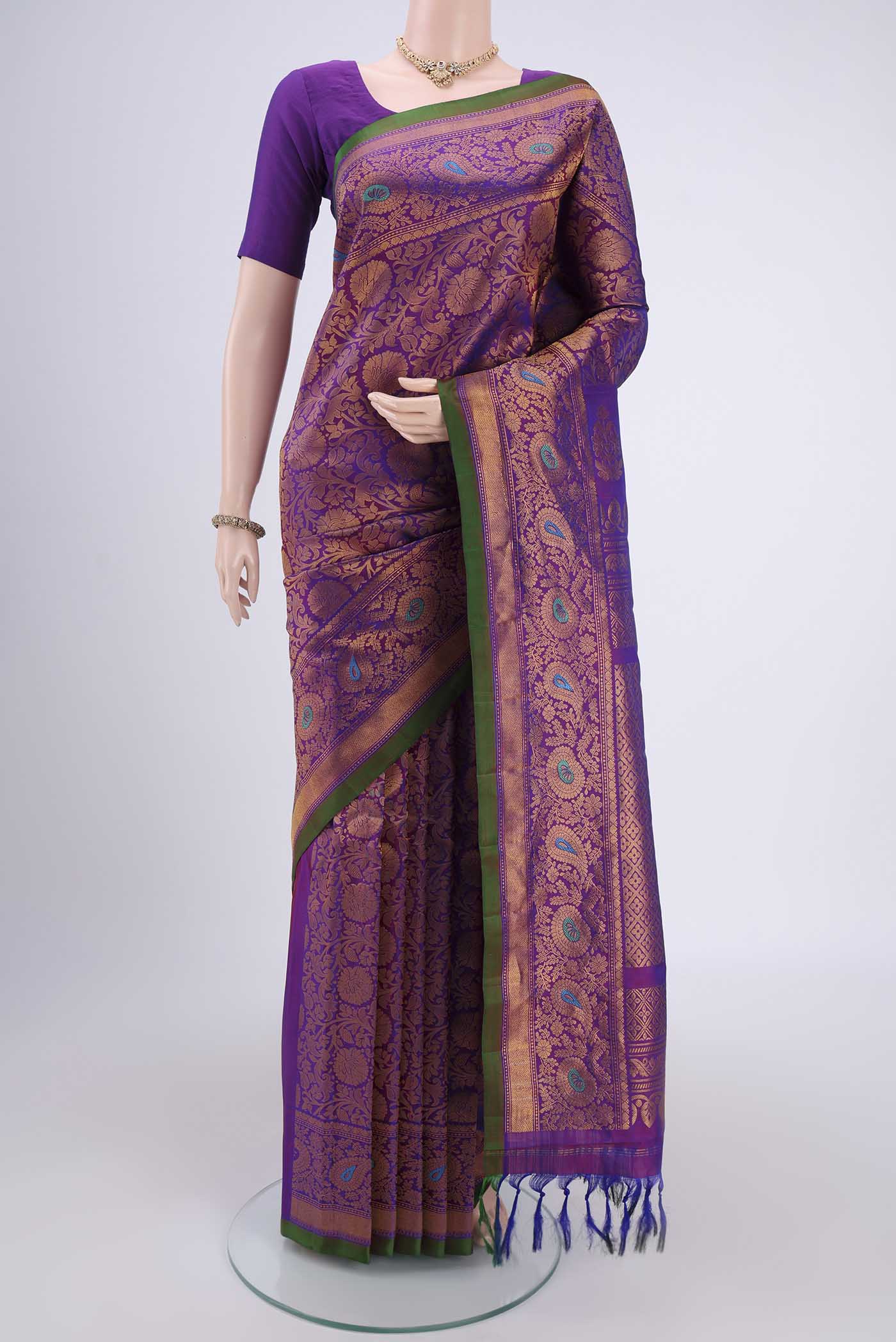 Purple Gadwal Silk Saree