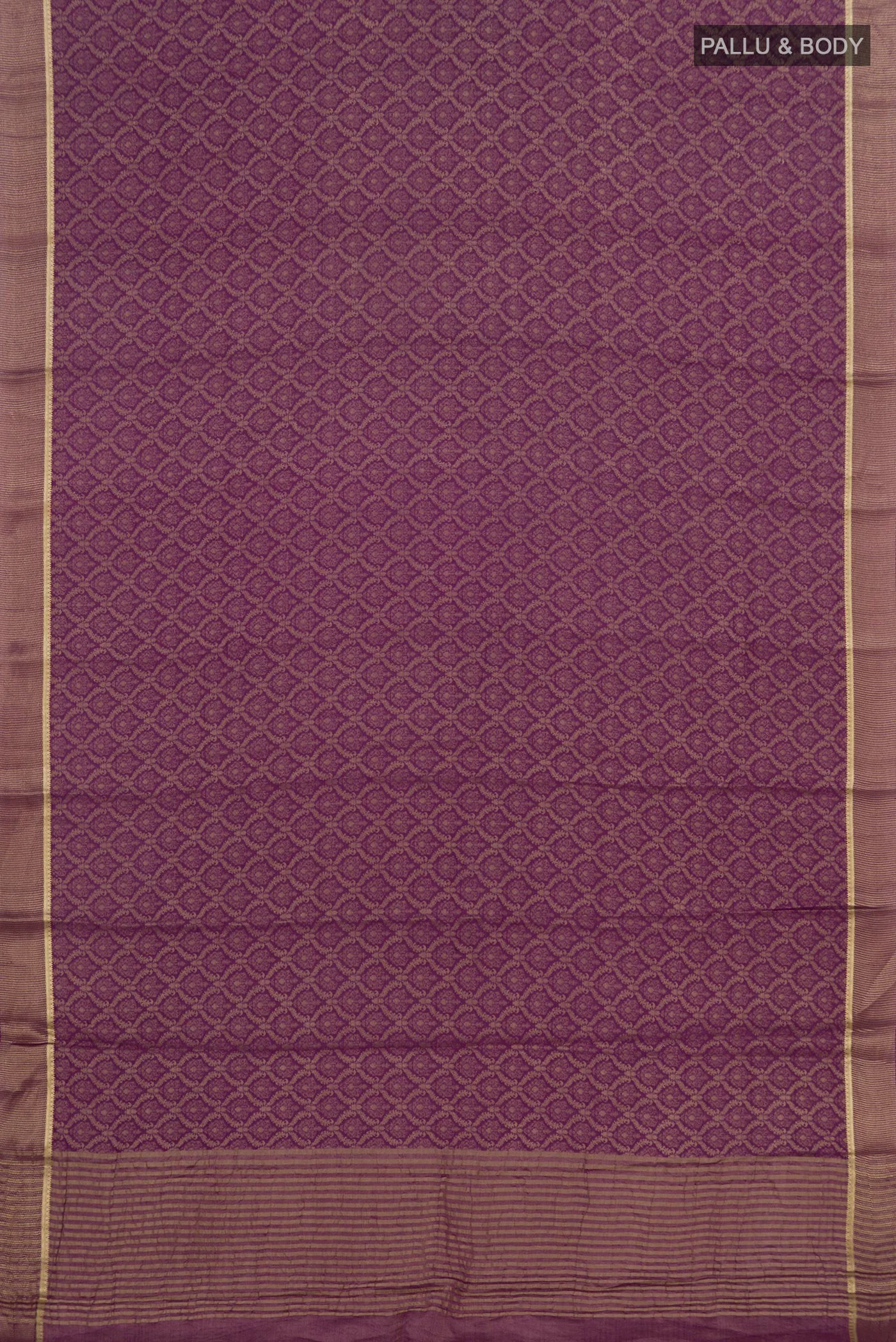 Purple Mysore Crepe Saree - Image 5