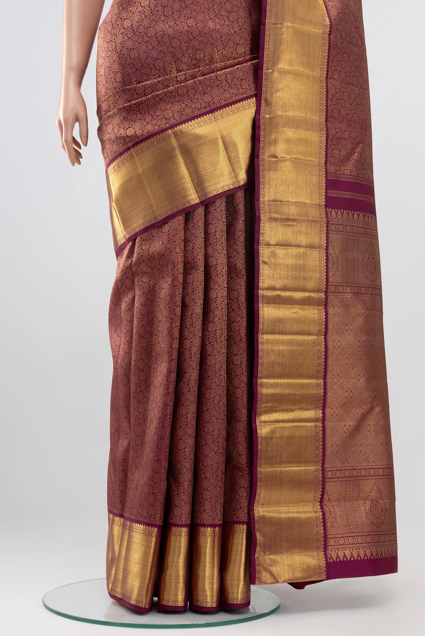 Purple Kanchipuram Silk Saree - Image 3