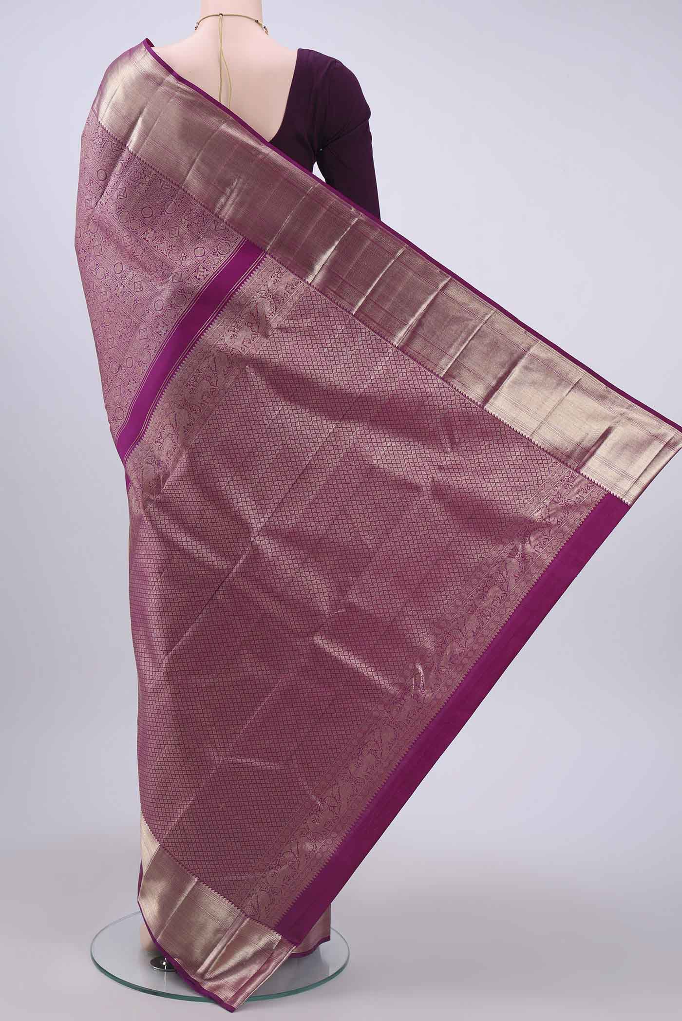 Purple Kanchipuram Saree - Image 3