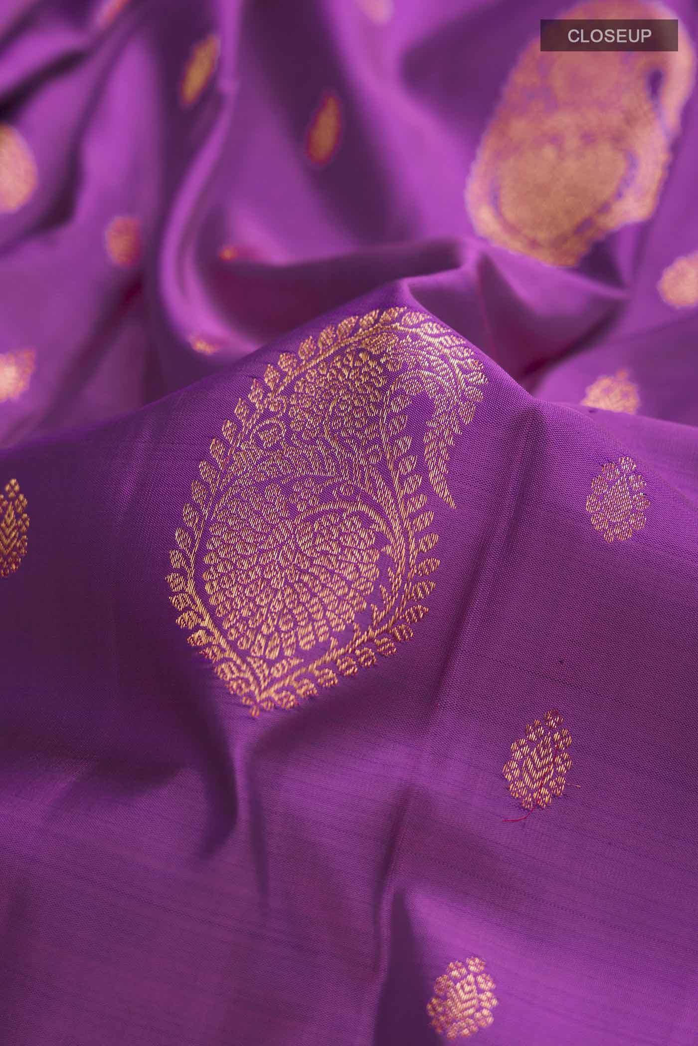Purple Kanjivaram Silk Saree - Image 2