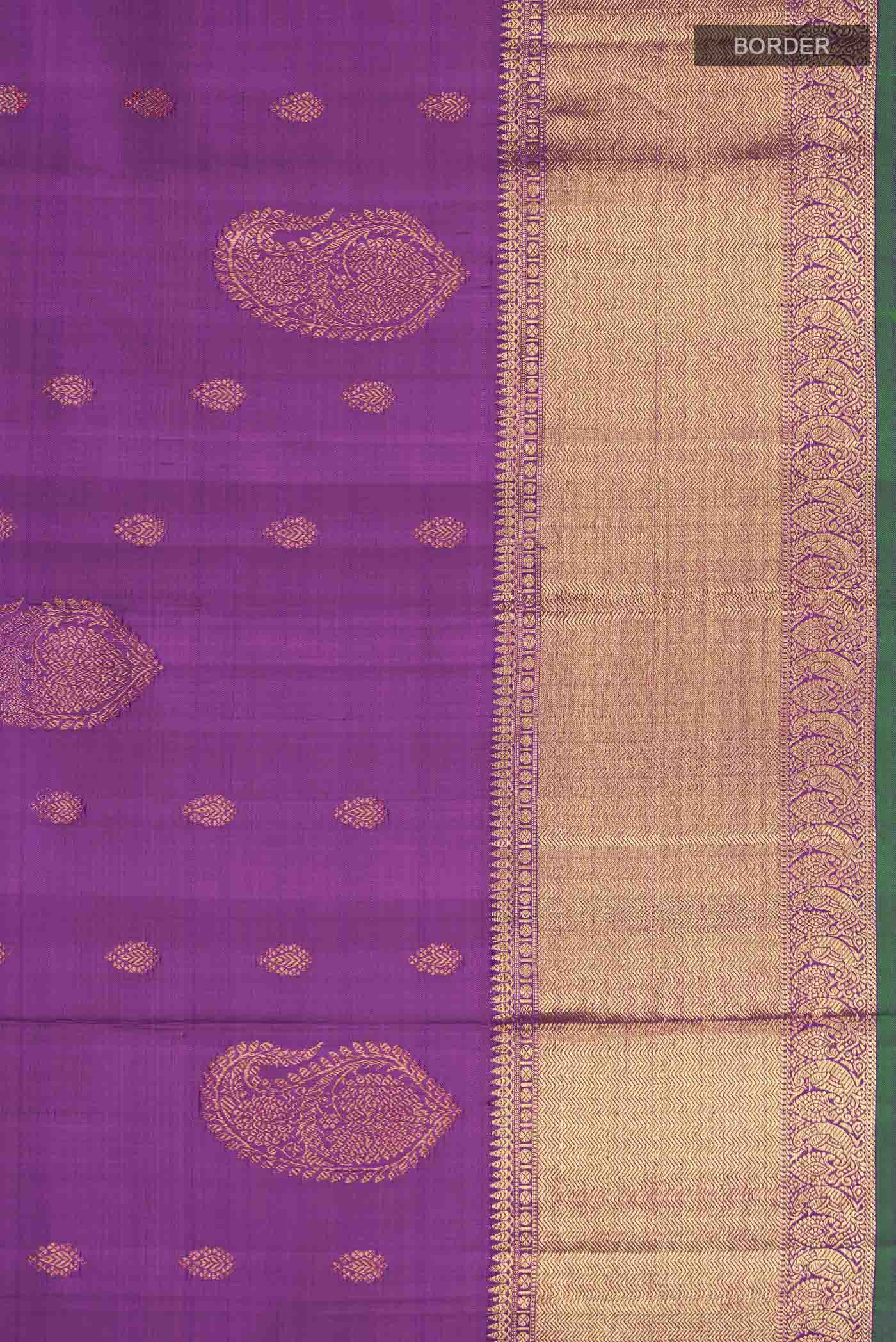 Purple Kanjivaram Silk Saree - Image 3